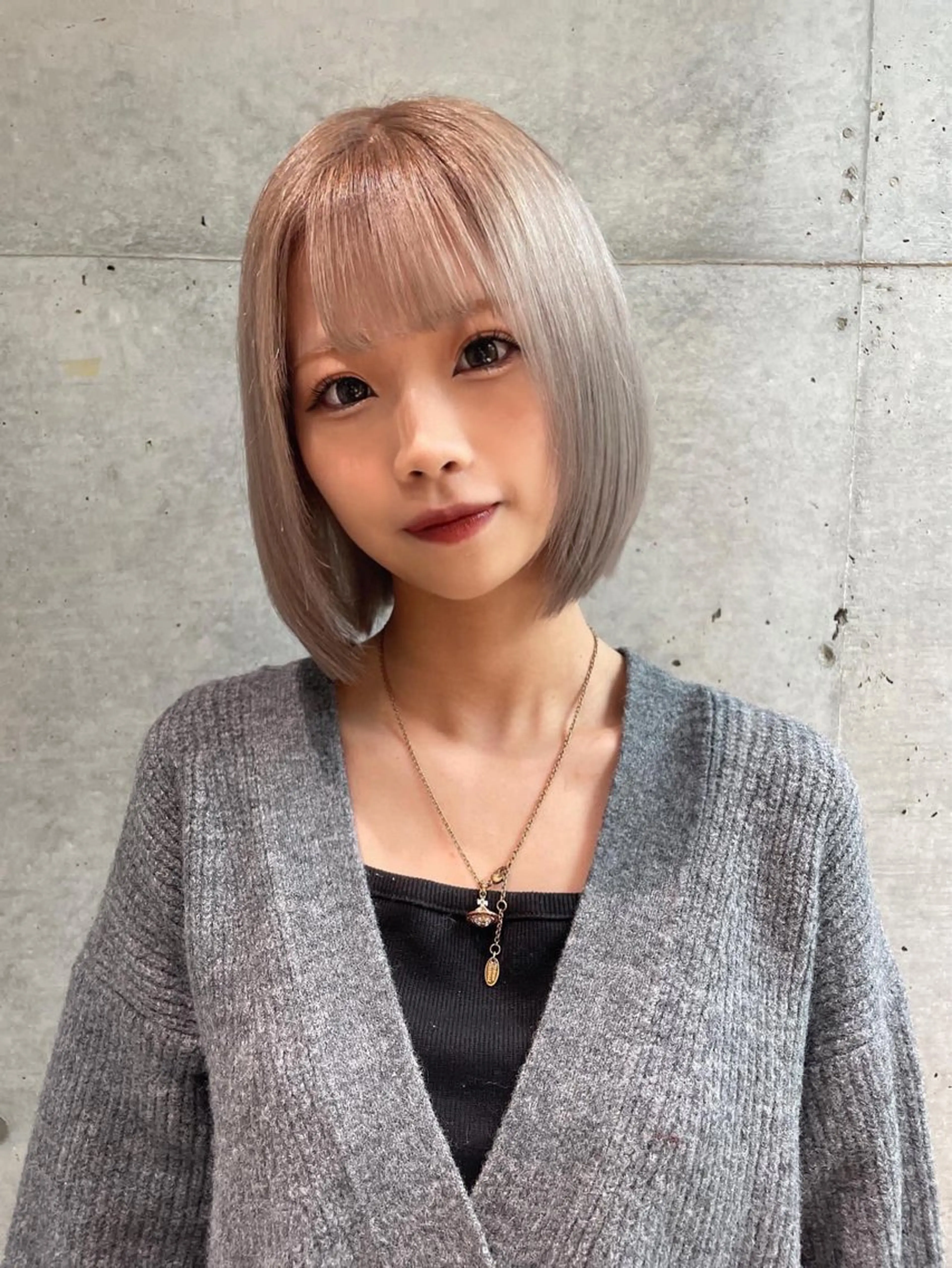 ミディアム まいか🤎髪質改善 ミルクティーボブ🎀のヘアスタイル