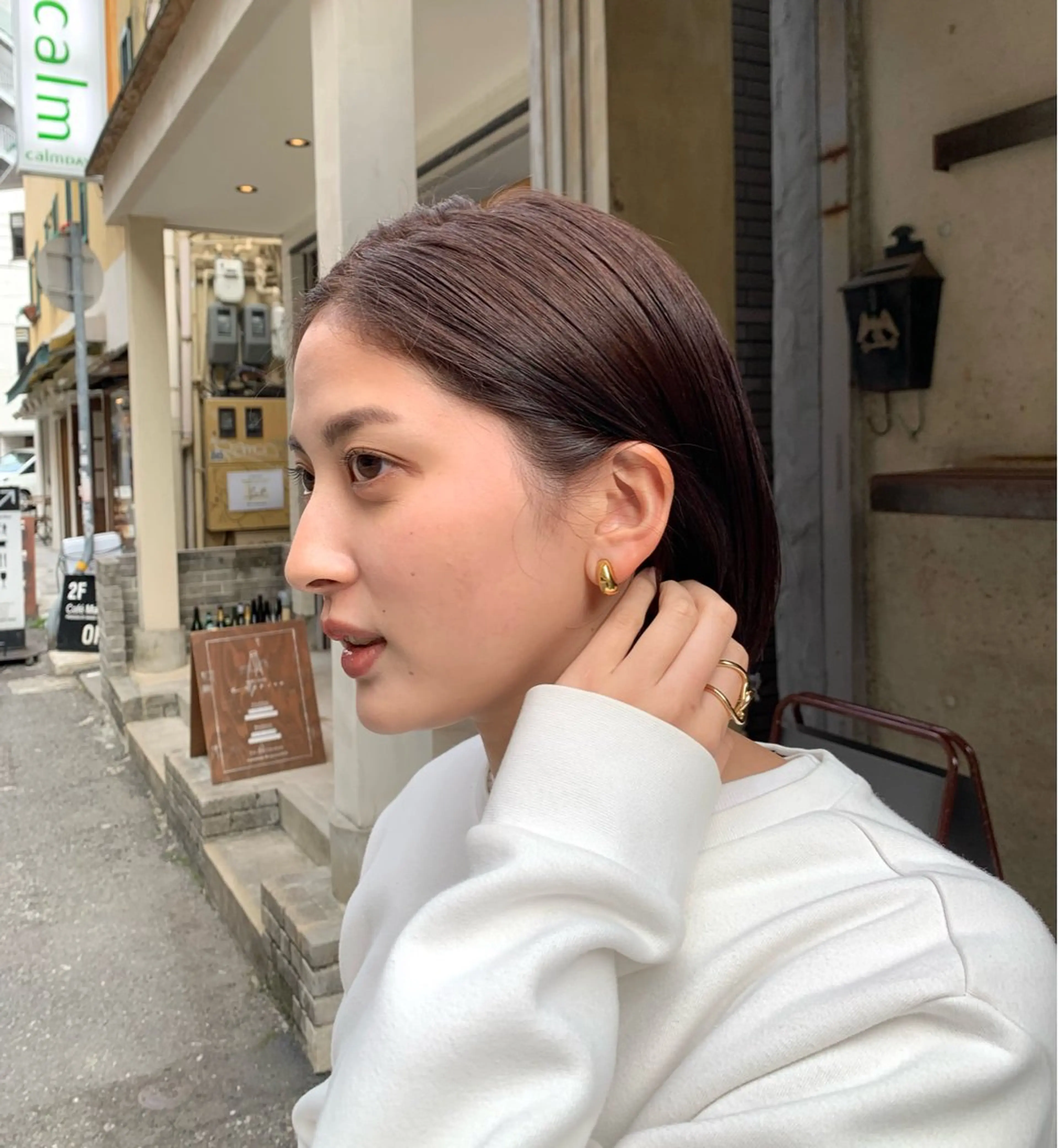 ショート カラー ブラウンカラー 透明感カラー 水原波津輝/ボブ /ニュアンスパーマのヘアスタイル