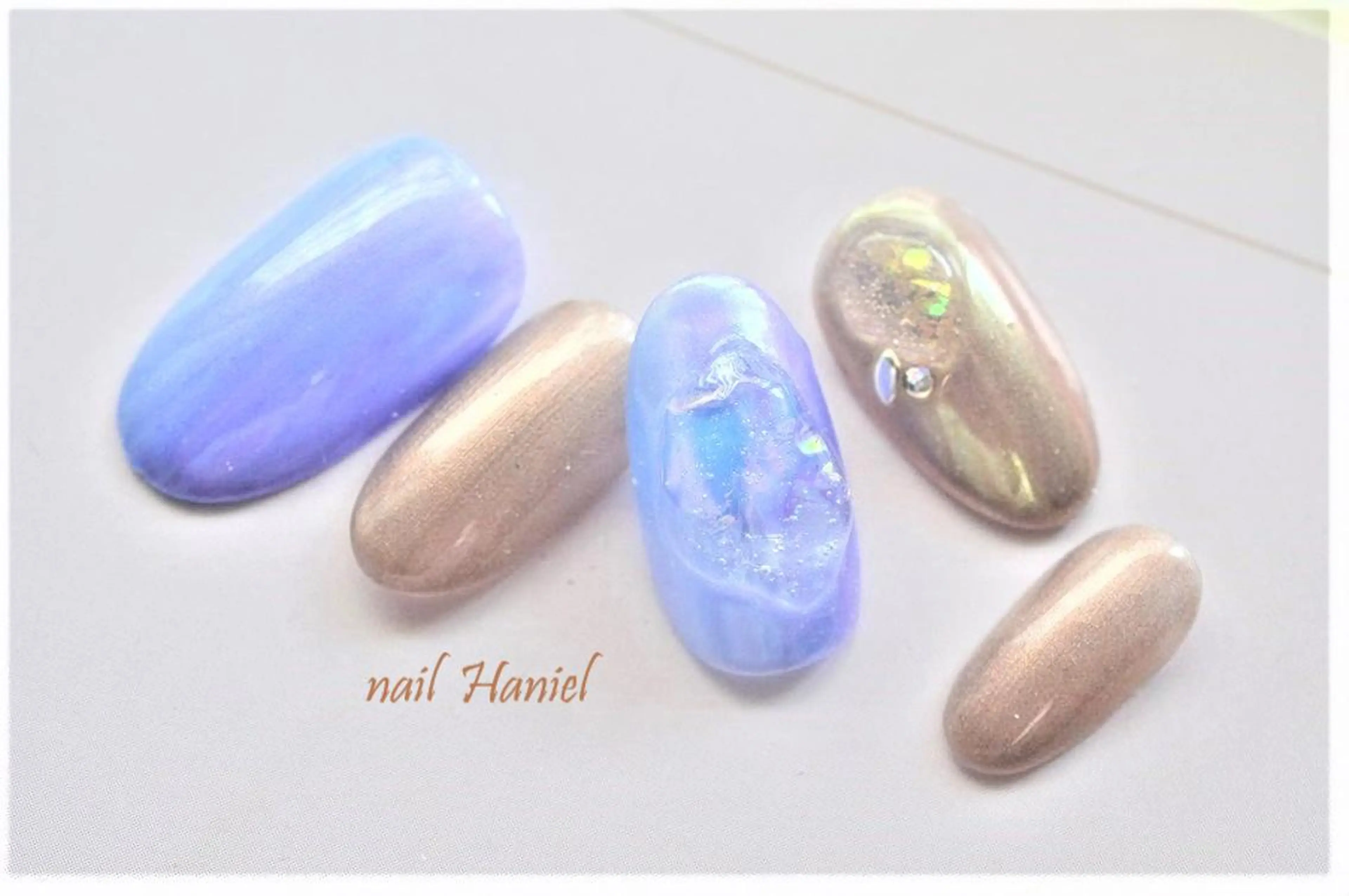 ネイル アートネイル フットネイル ジェルネイル 氷ネイル・うるうるネイル nail Haniel所属・半蔵門サロンハニエル 魅神 ちよのネイルデザイン