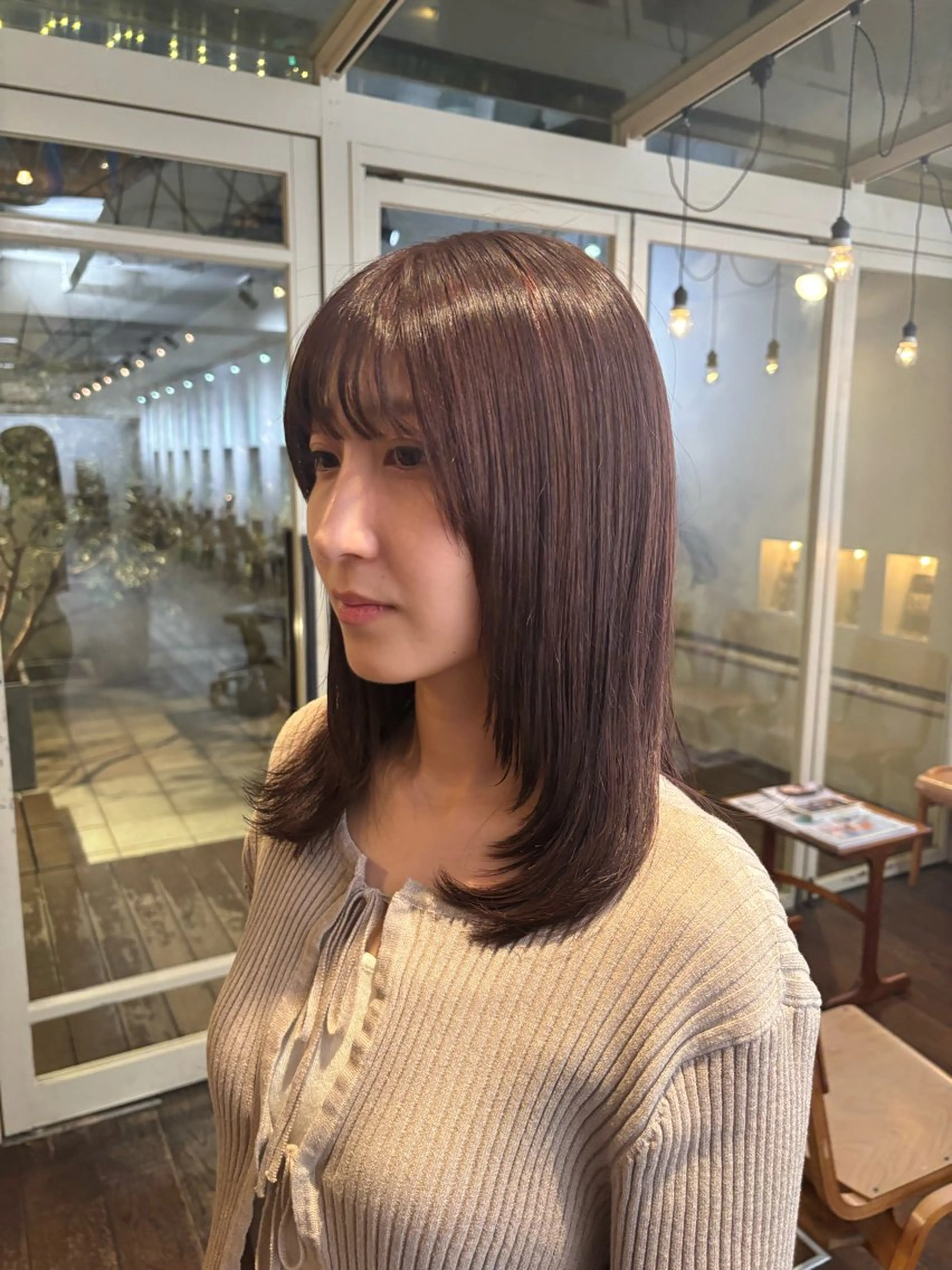 ロング カラー くいた あやなのヘアスタイル
