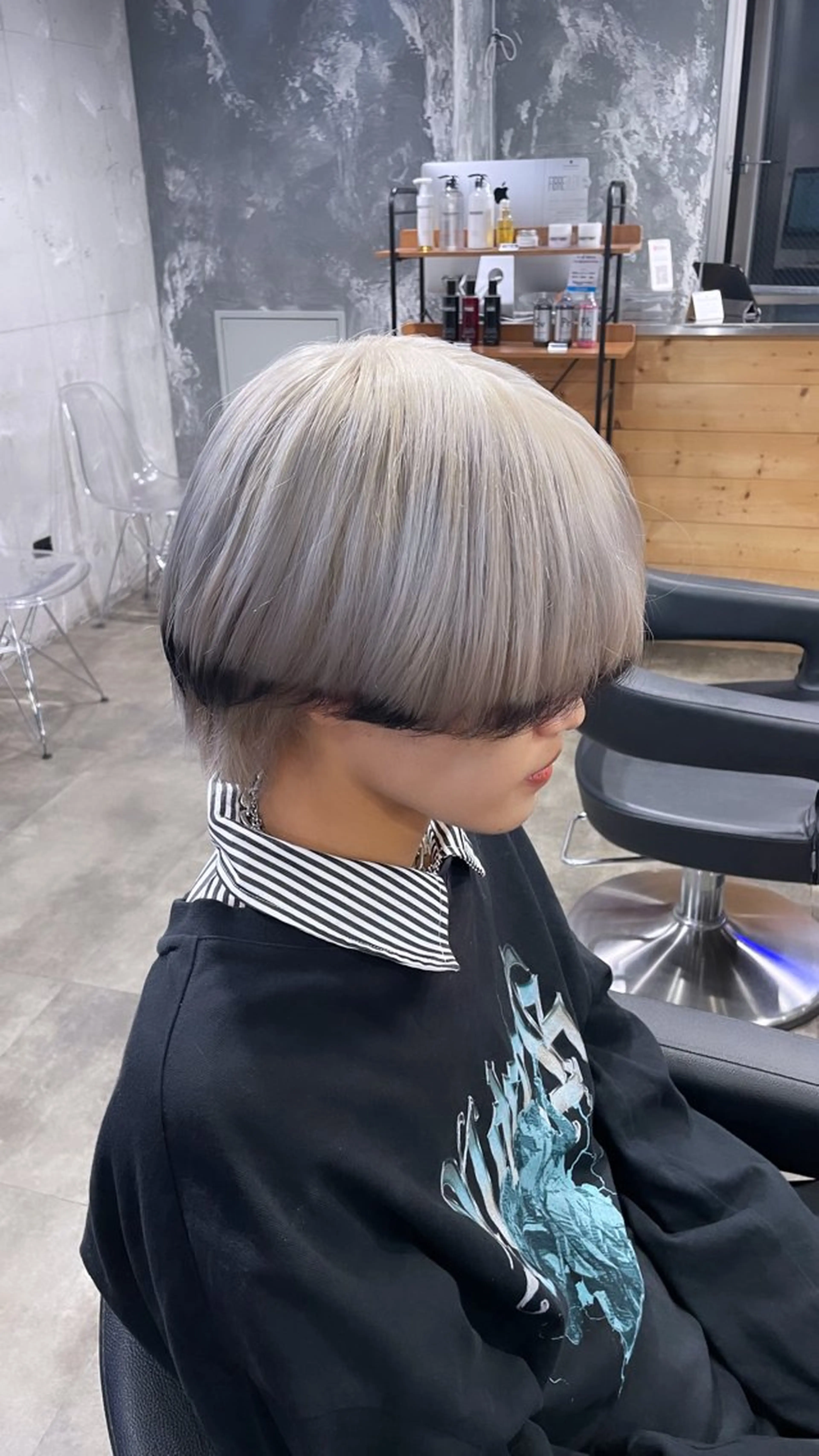 ショート ヘアカラー トリートメント ハイトーンブロンド 横浜💞ミオのヘアスタイル