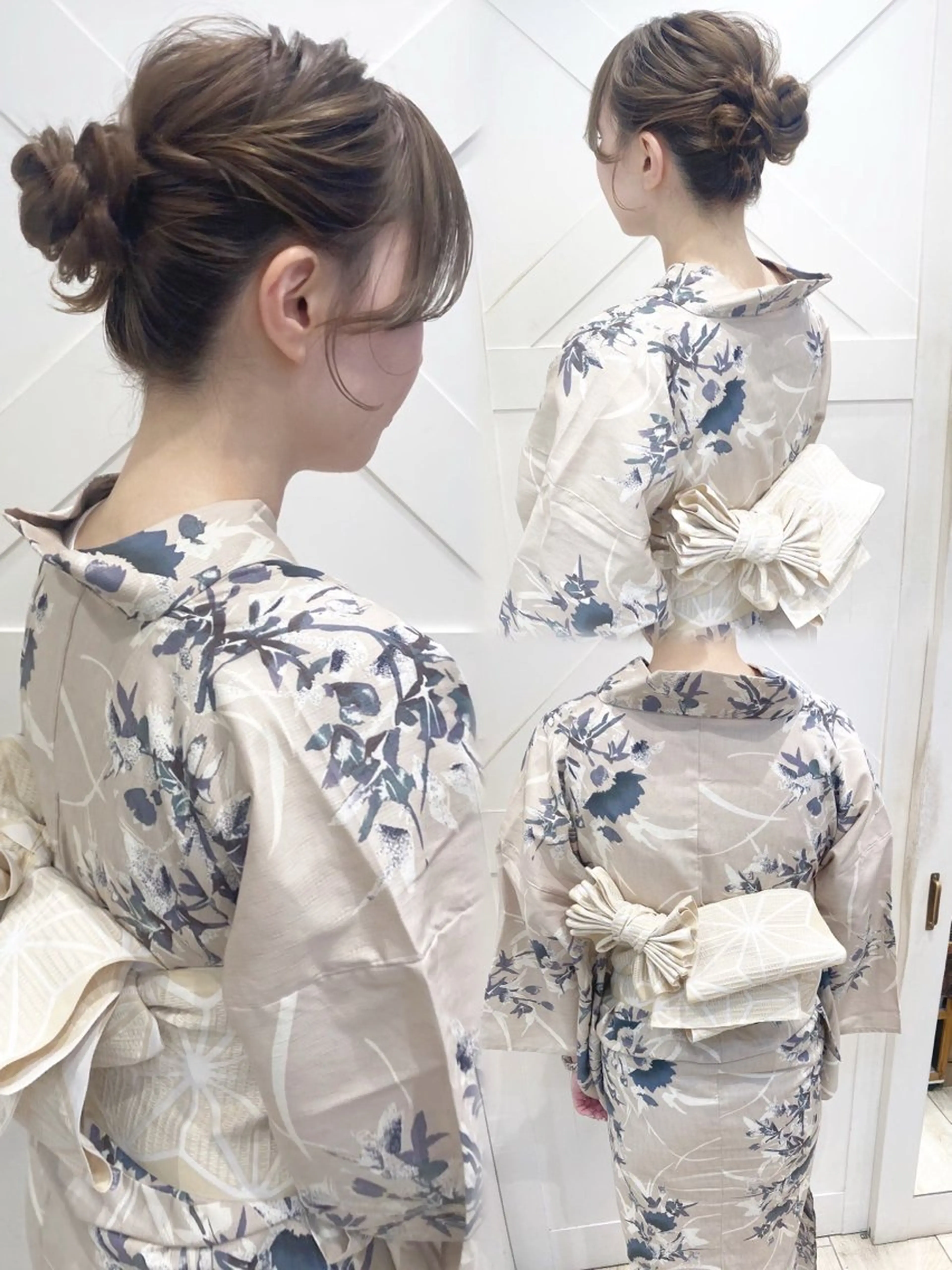 ヘアアレンジ 着付け 白髪ぼかしハイライト ヘアアレンジのヘアスタイル