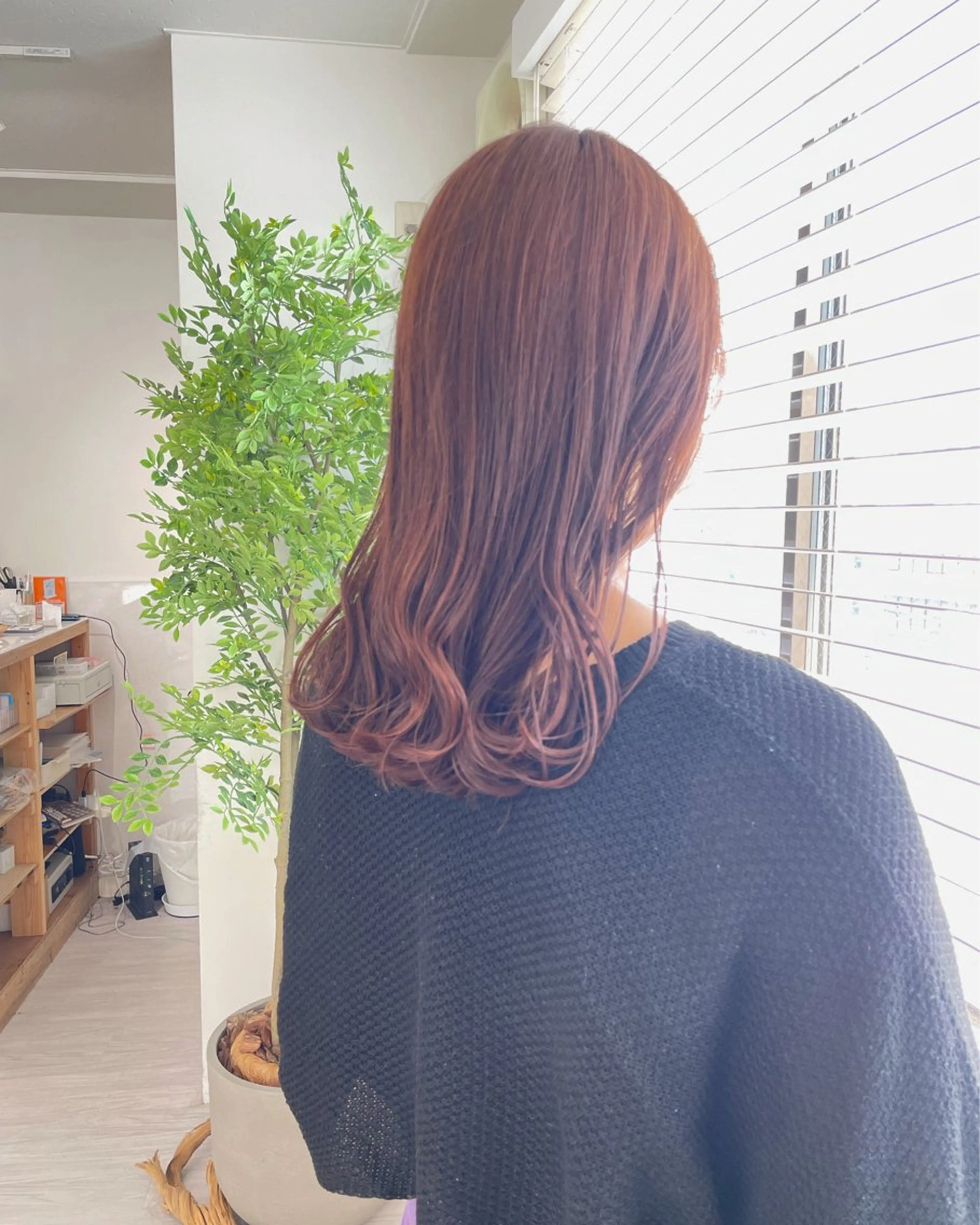 セミロング カラー ブラウンカラー オレンジ オレンジブラウン 〘 ROSSO〙 yunonのヘアスタイル