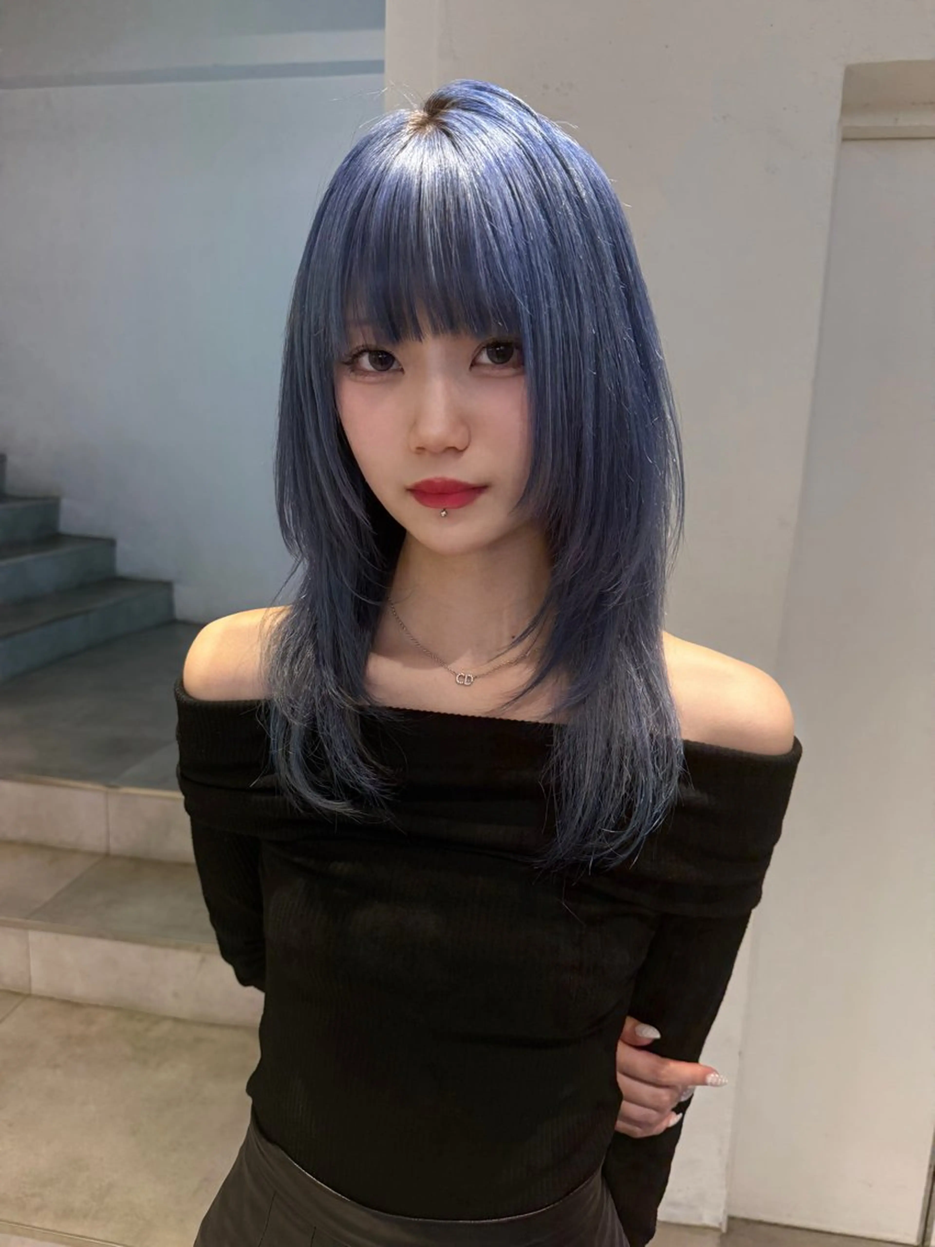 セミロング カラー ハイトーンデザイン 🪐·˚⌖MIHOのヘアスタイル