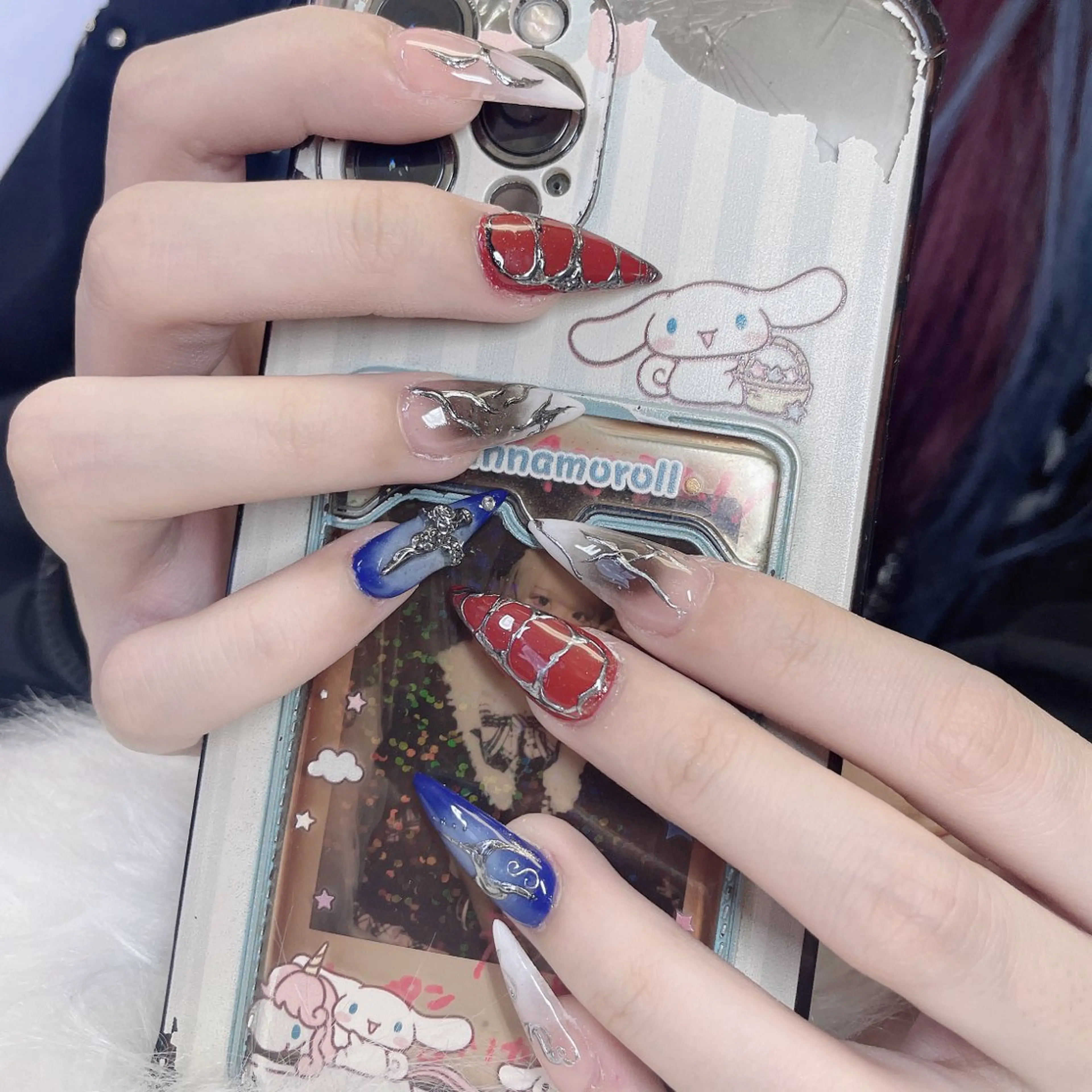 ネイル オーロラネイル 成人式 フレンチネイル ハート 韓国ネイル ハンドネイル Melody Nail所属・Melody  3D/スカルプ専門店のネイルデザイン