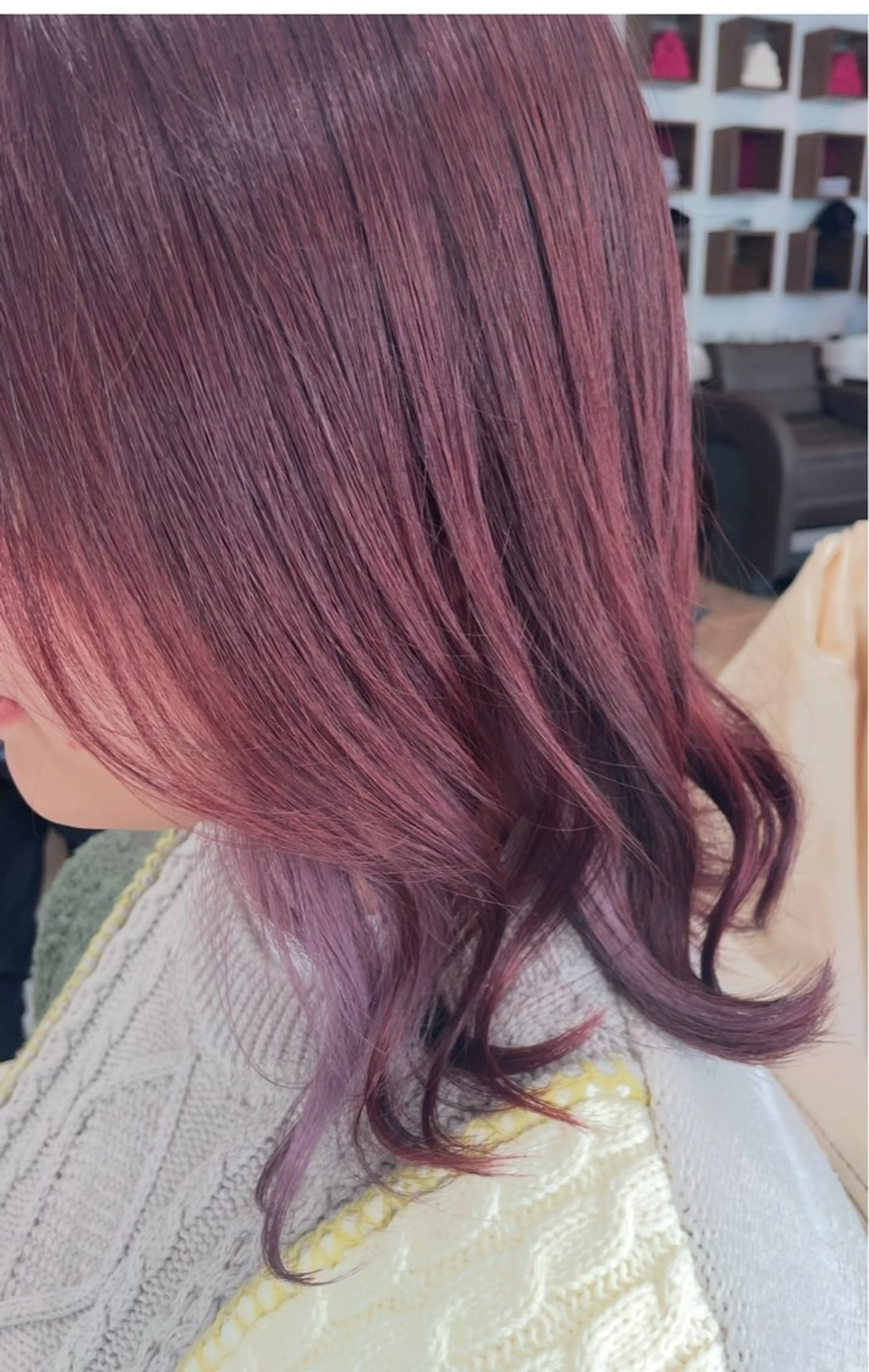ミディアム ピンクラベンダー 河合 菜摘のヘアスタイル