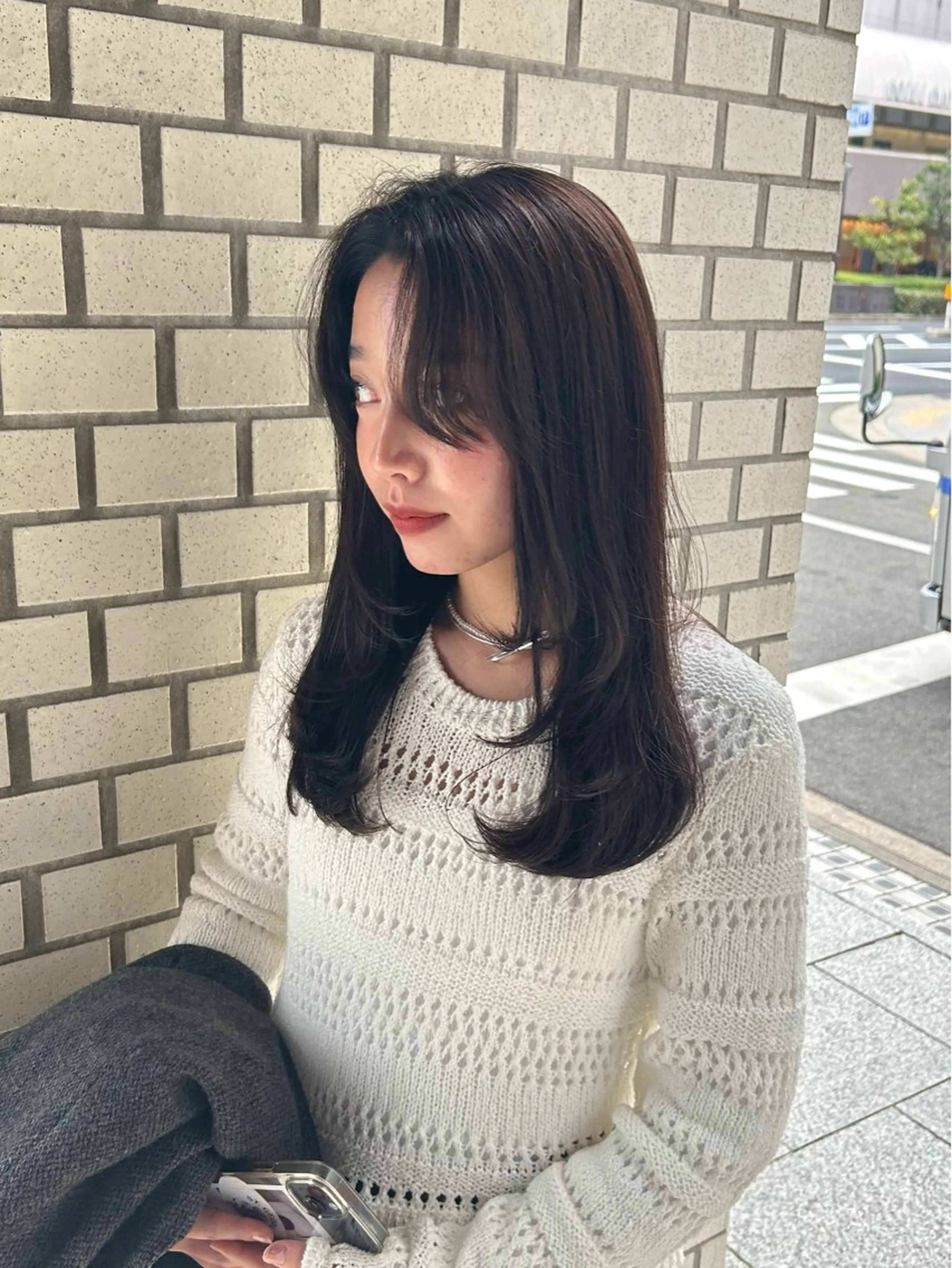 ロング 顔周りカット 外国人風カラー レイヤーカット カット ヘアカラー FERIA梅田 hana💫のヘアスタイル