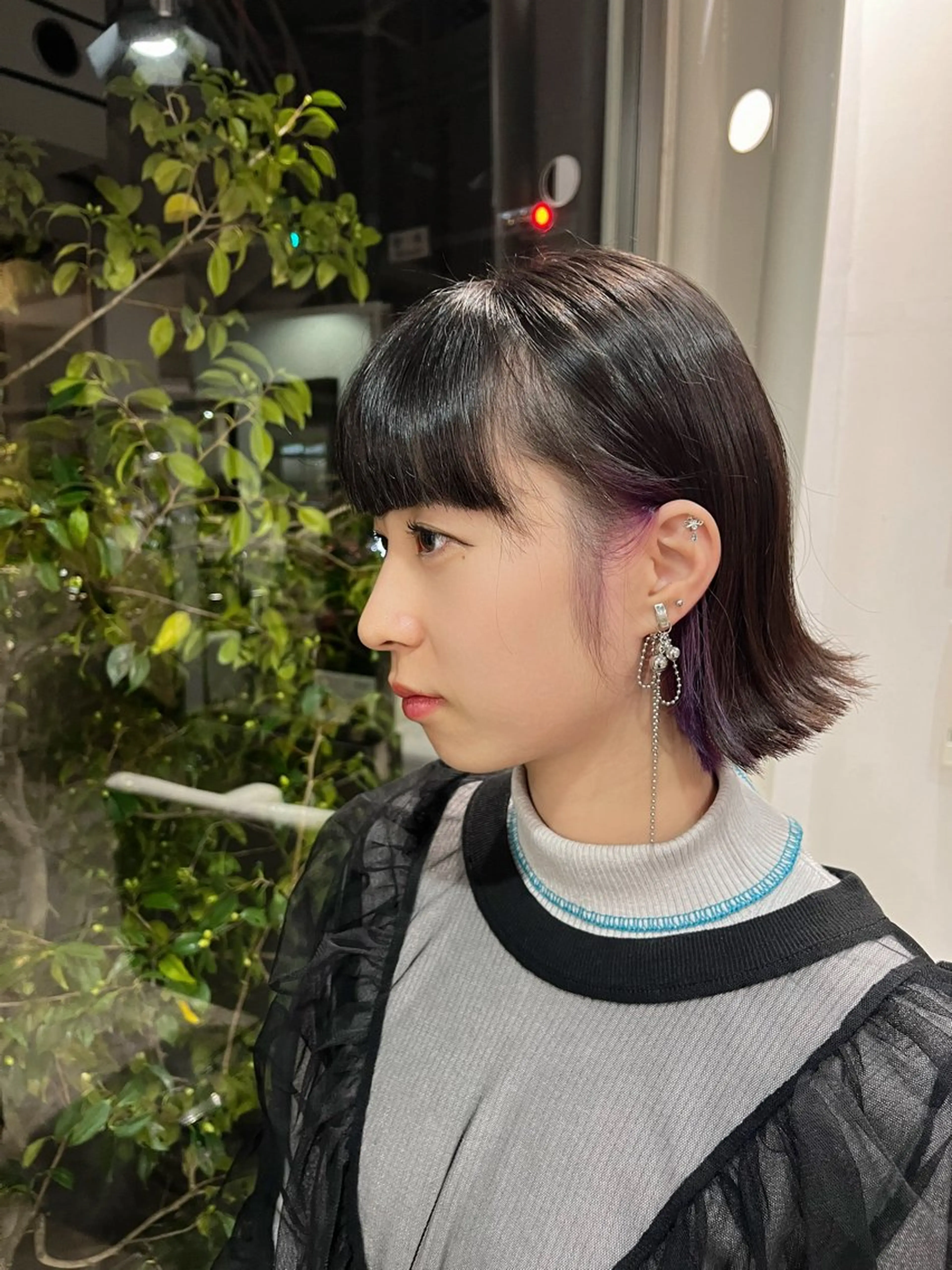 ショート カラー ブリーチ パープルカラー ボブ KUTEN所属・岐阜パーマ/透明感 カラー/Genkiのヘアスタイル