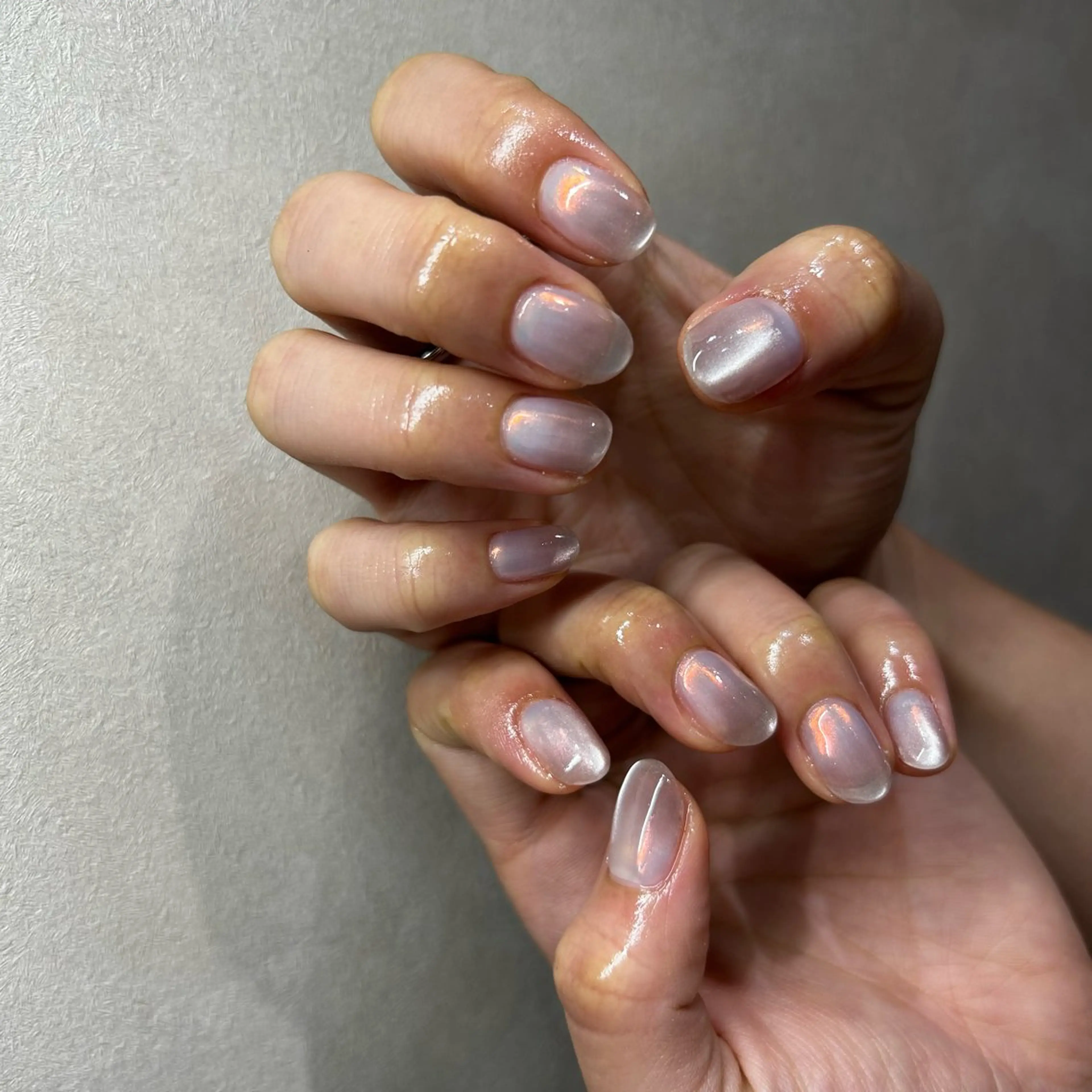 ネイル オーロラネイル マグネットネイル ニュアンスネイル ハンドネイル nail&care salon soa所属・soa/美容液ケアで 自爪を育てるネイルのネイルデザイン