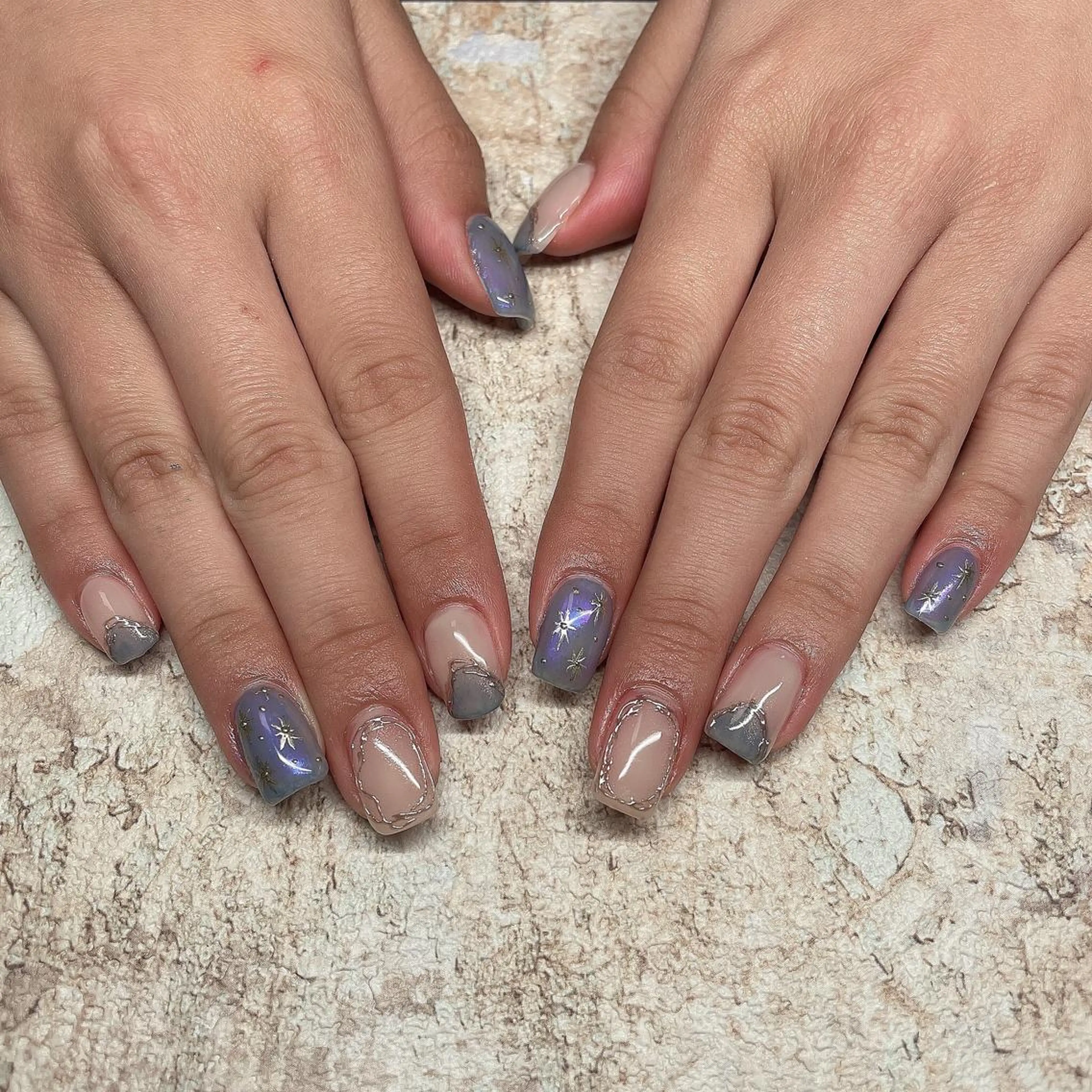 ネイル アートネイル フレンチネイル ジェルネイル グラデーション 韓国ネイル Nail room Bimano所属・Bimano seica♡+°のネイルデザイン