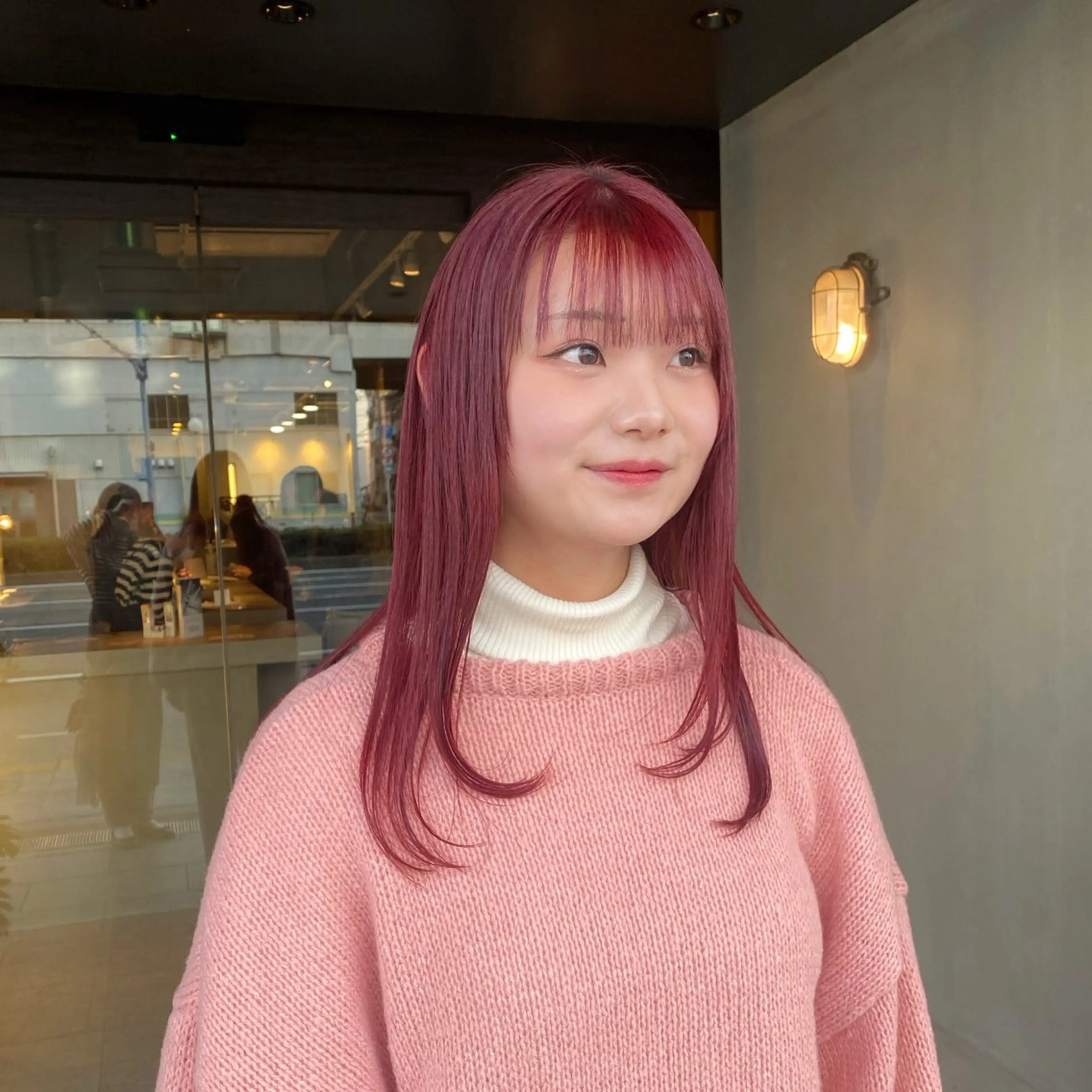 カラー ブリーチ レッドカラー ヘアカラー トリートメント 韓国ヘア/ボブ ♡̴ kayaのヘアスタイル