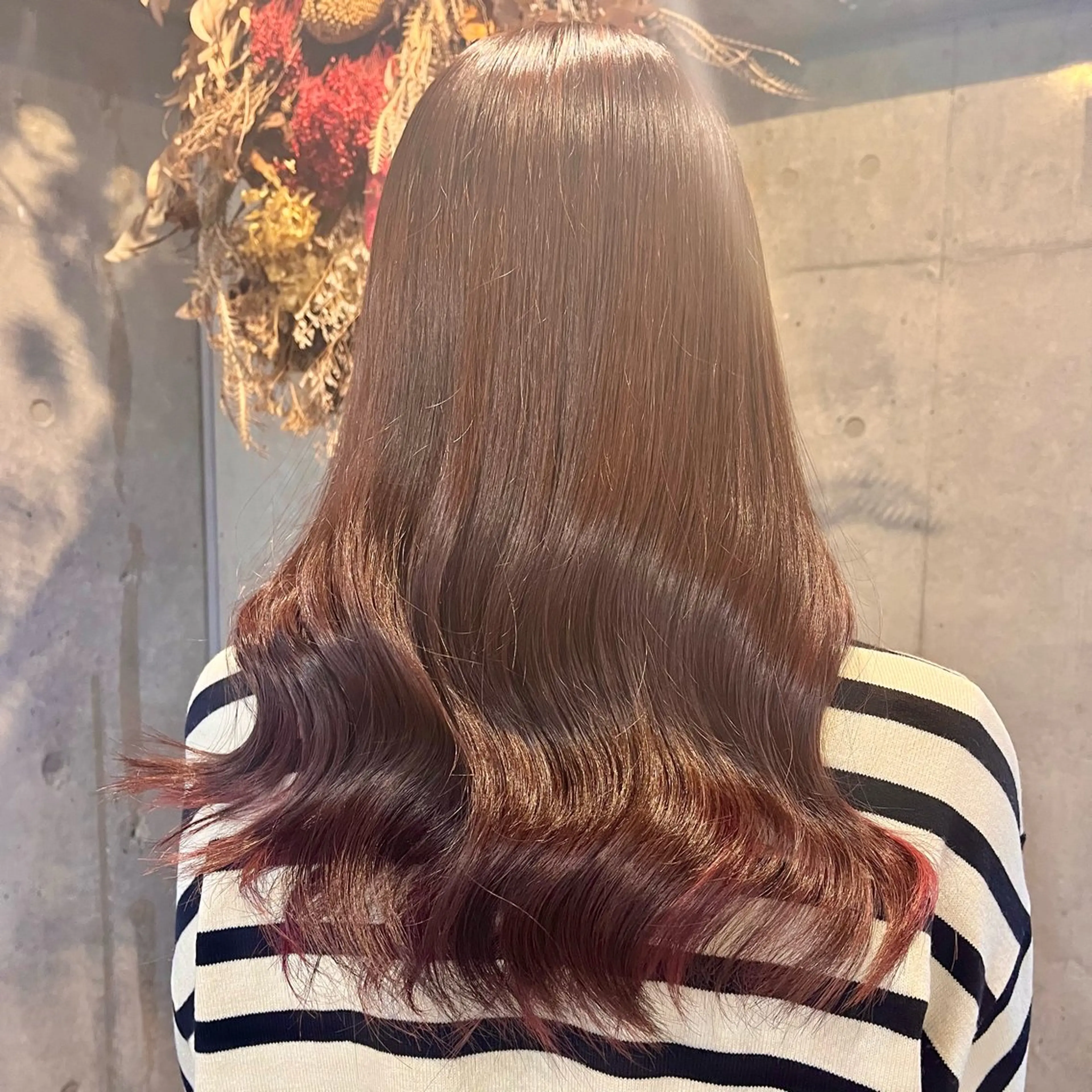 ロング カラー ブリーチ ブラウンカラー ダブルカラー ブリーチなしカラー ピンクカラー ヘアカラー トリートメント 藤澤 夏実/インナーカラーのヘアスタイル
