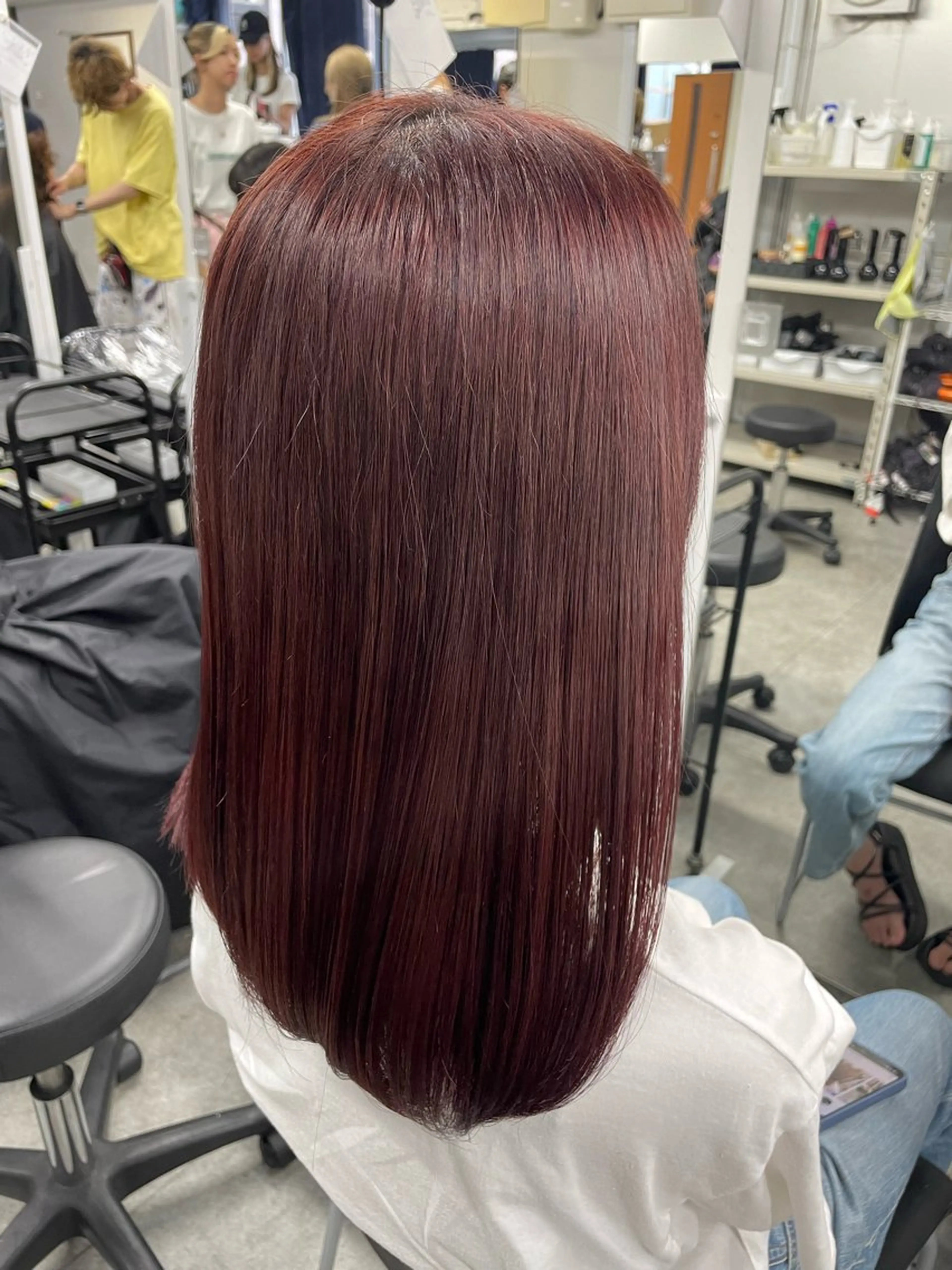 ミディアム ヘアカラー トリートメント ハイトーンブロンド 横浜💞ミオのヘアスタイル