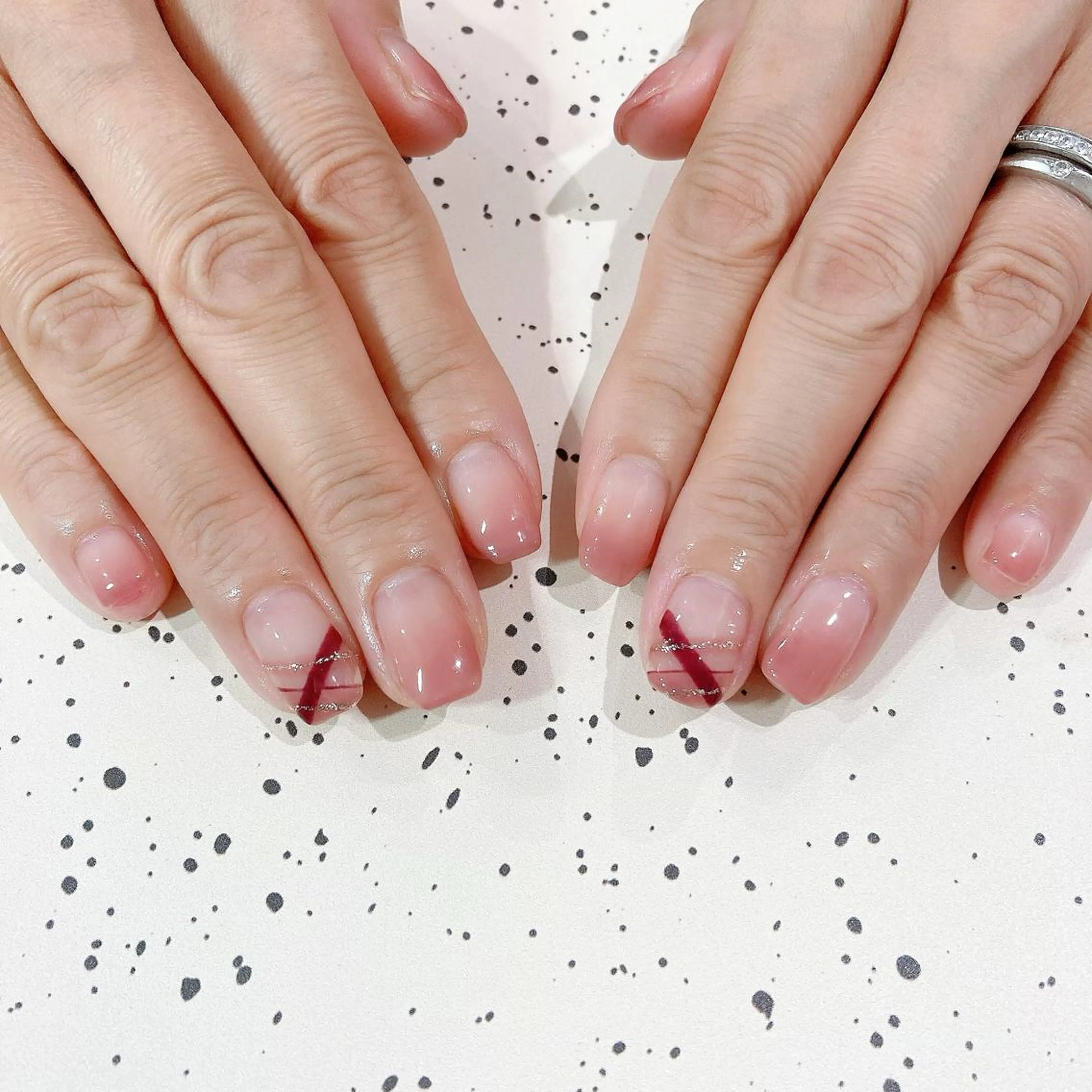 ネイル ジェルネイル グラデーション オフィスネイル パラジェル シンプルネイル ハンドネイル Nail Kのネイルデザイン