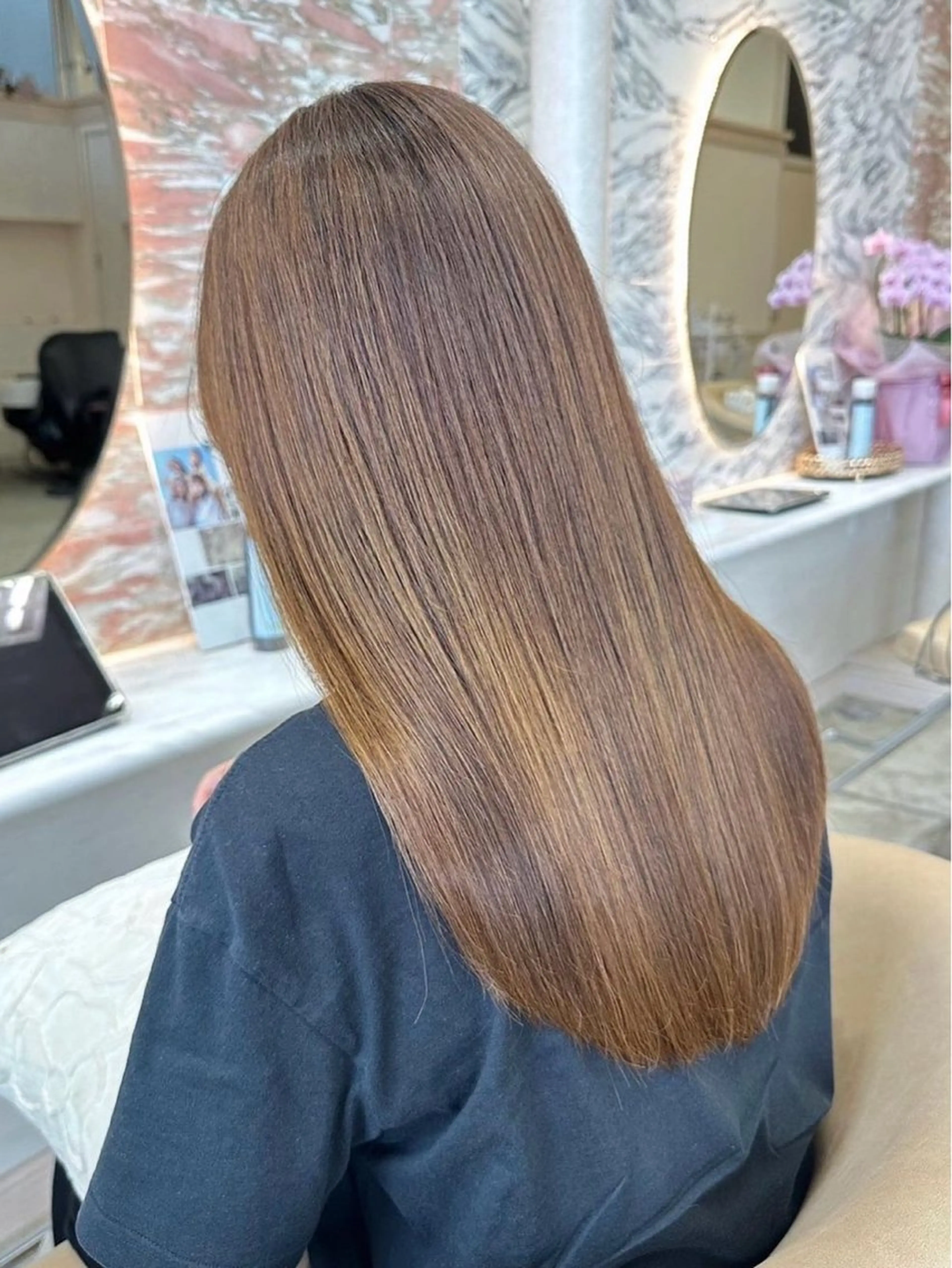 セミロング カラー カット ヘアカラー 縮毛矯正 トリートメント 佐京春奈/縮毛矯正 髪質改善/美髪カラーのヘアスタイル