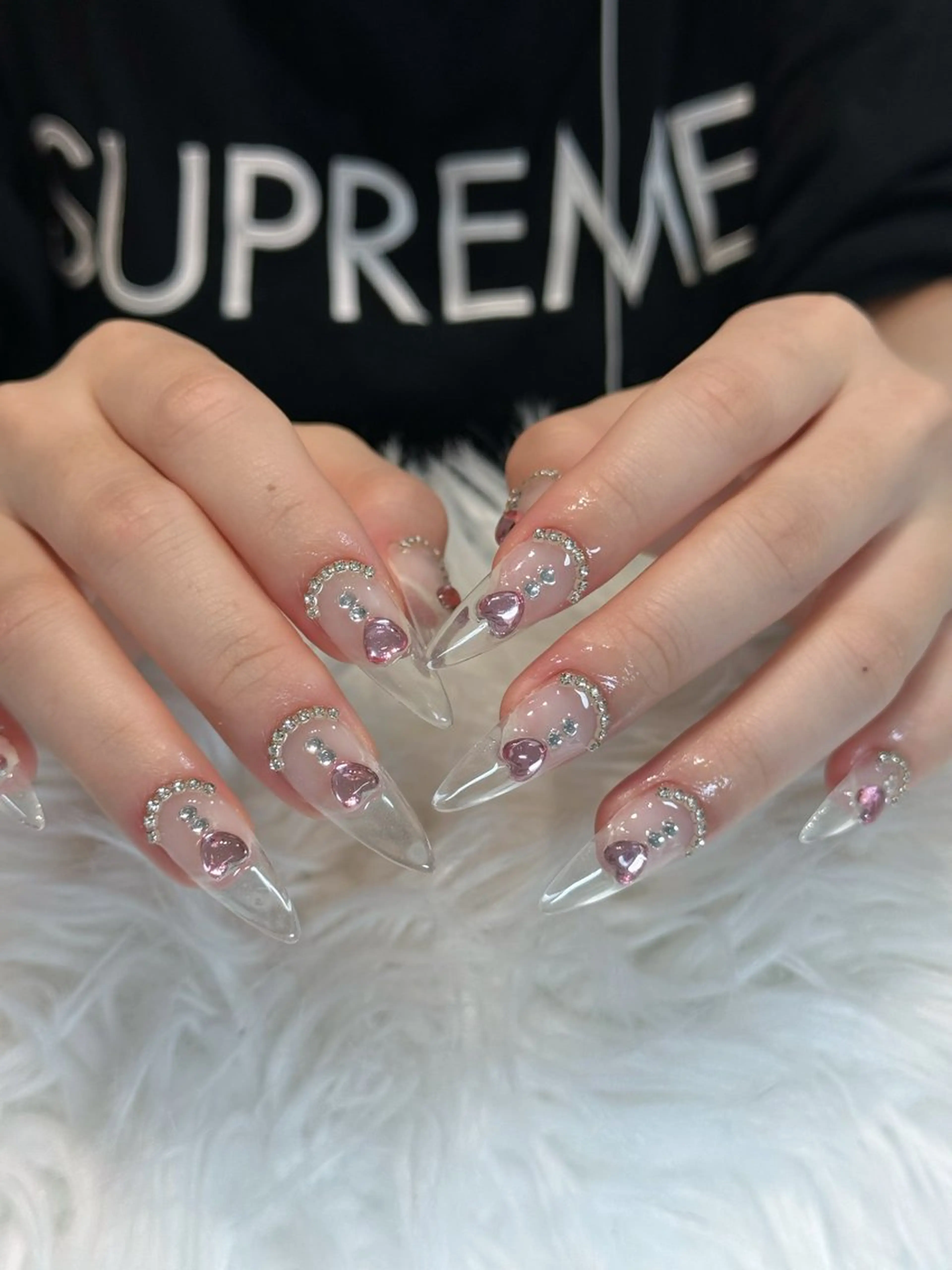 ネイル フレンチネイル ジェルネイル キラキラネイル 韓国ネイル マグネットネイル ハンドネイル Julli nail studio所属・Julli NailStudioのネイルデザイン