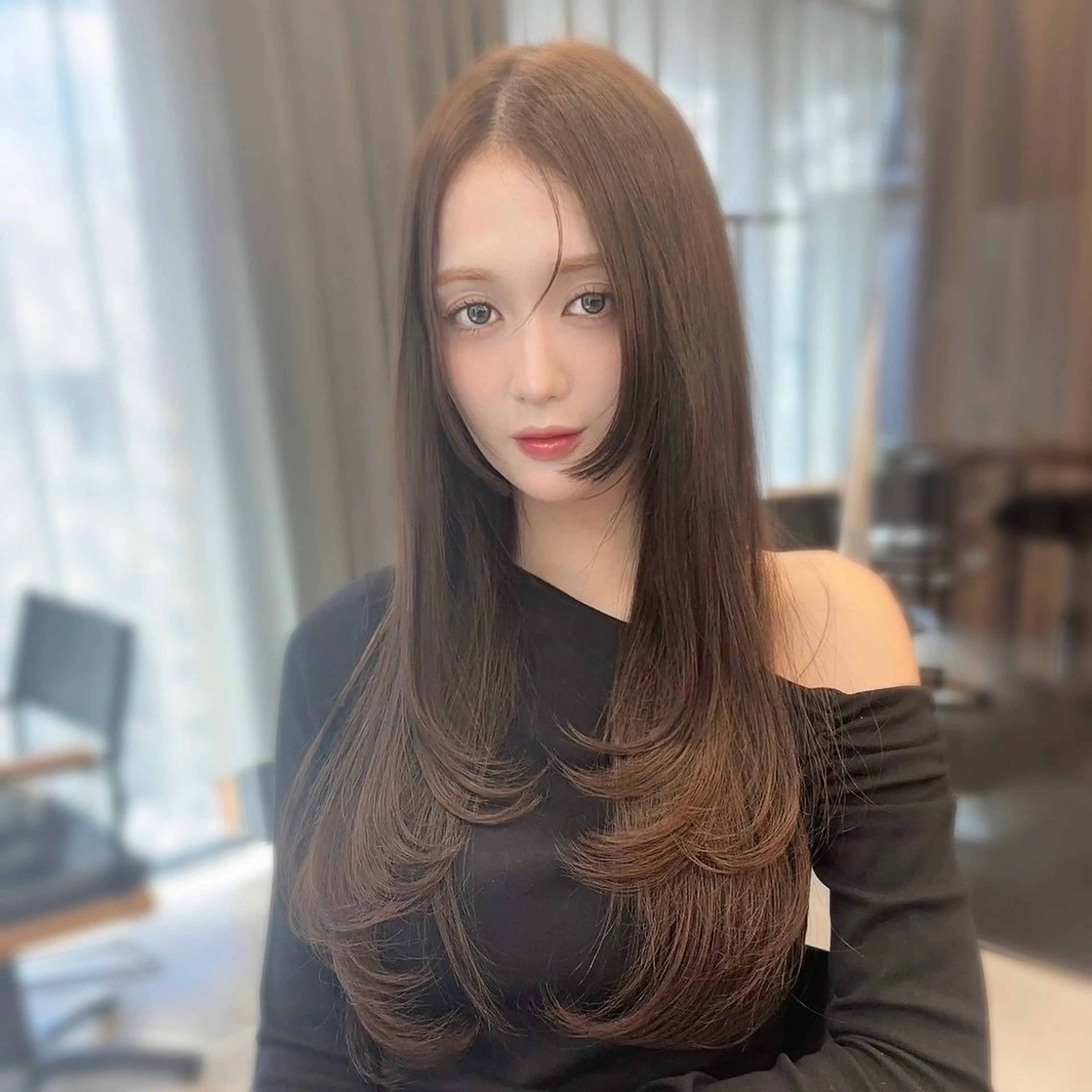 ロング カラー 姫カット レイヤーカット IVY所属・髪質改善/韓国ヘア 顔まわり特化yutoのヘアスタイル
