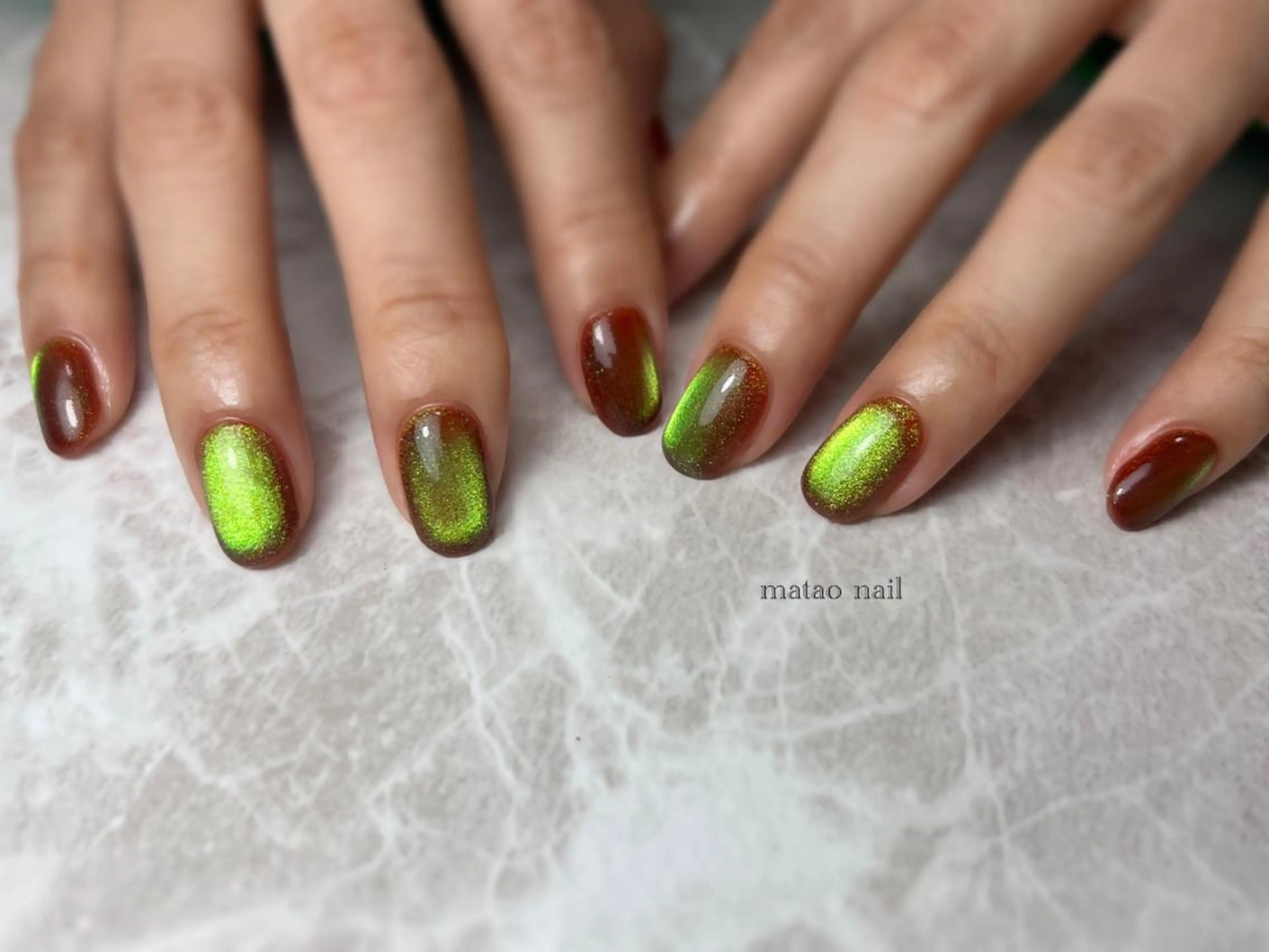 ネイル マグネットネイル ワンカラーネイル ハンドネイル フットネイル matao nailのネイルデザイン