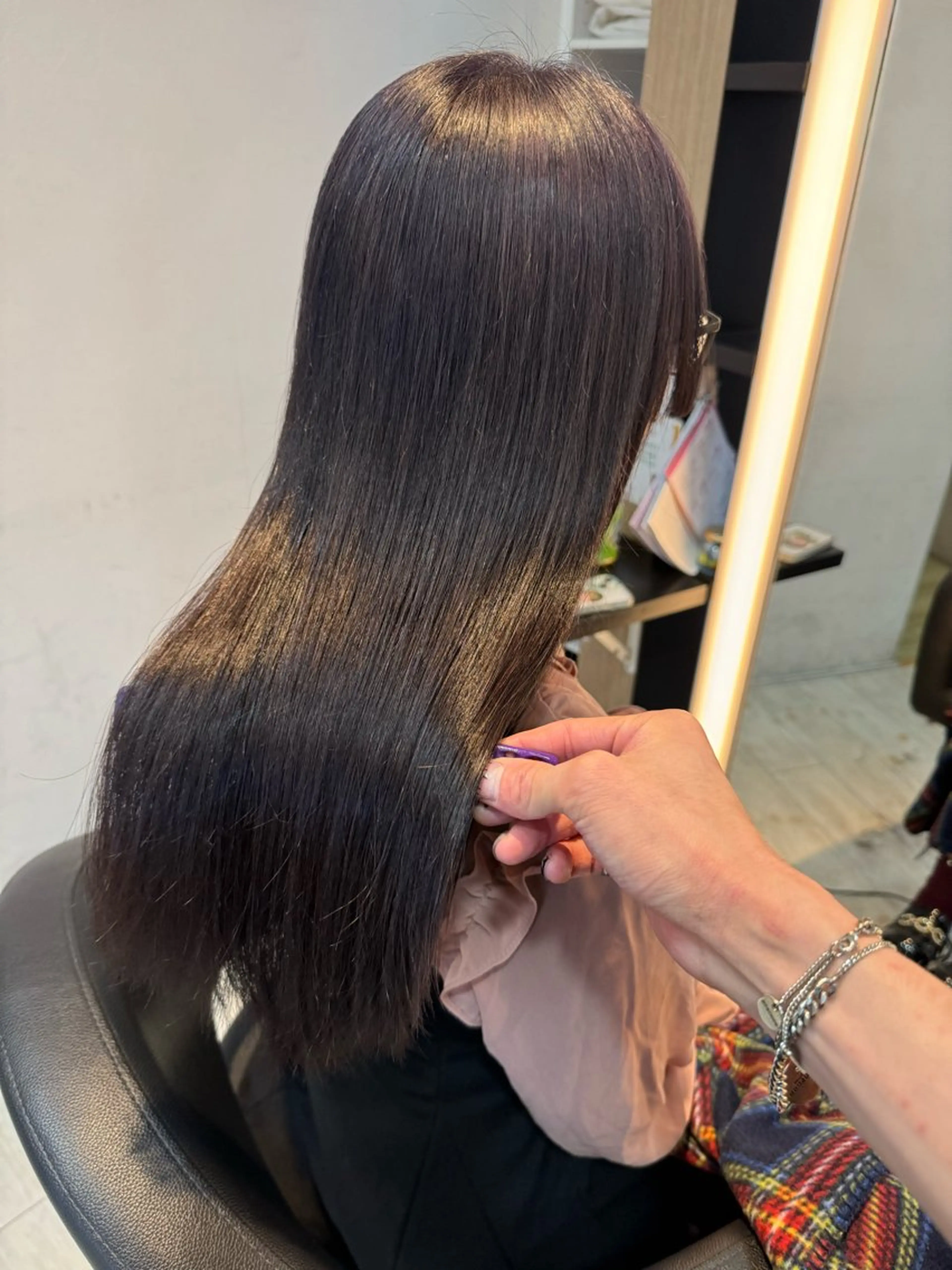 セミロング カラー ブリーチ ブリーチなしカラー 縮毛矯正/カット/ 韓国ヘア/蛯原🍤のヘアスタイル