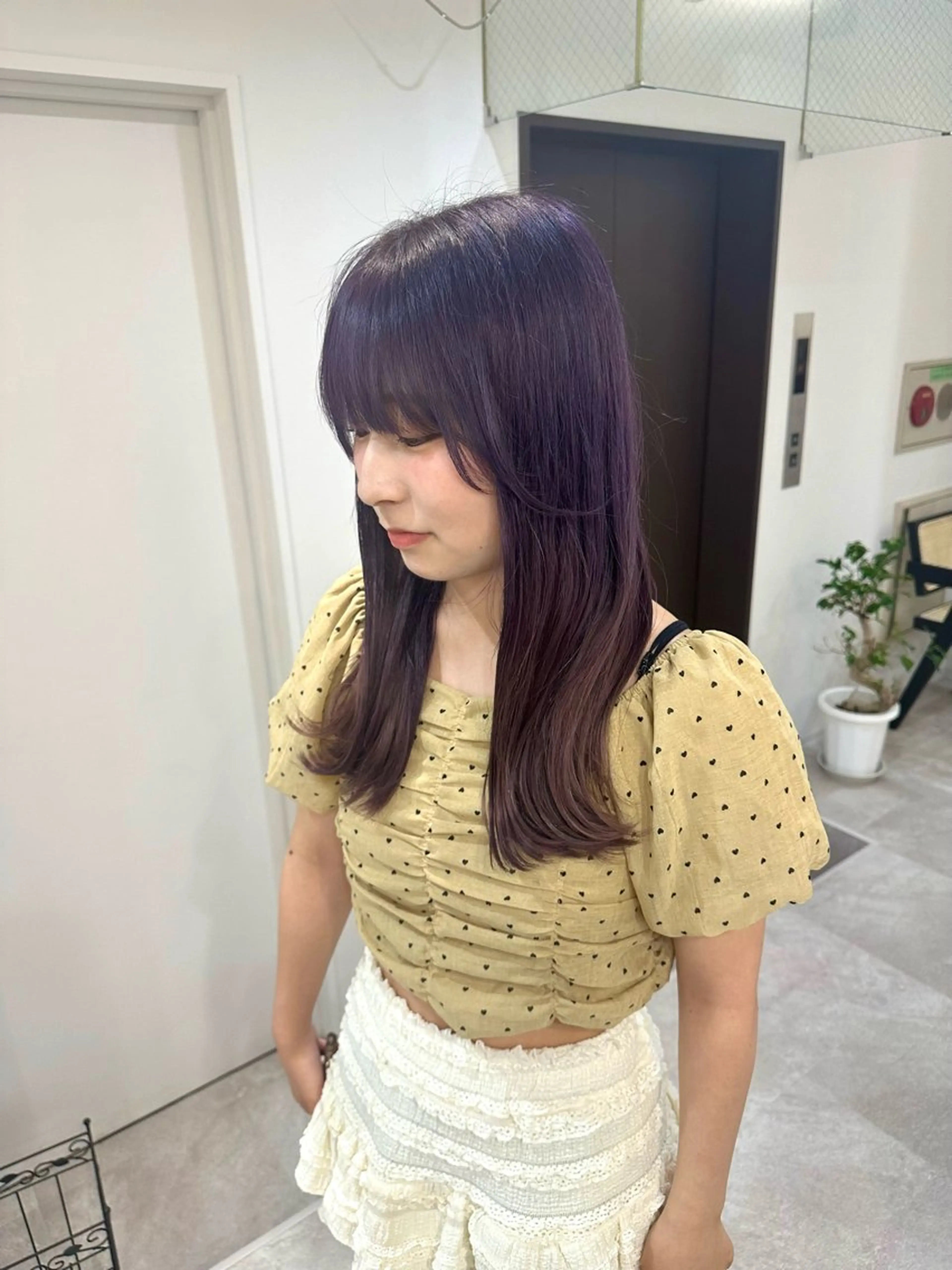 ロング カラー ヘアアレンジ ブリーチ ケアブリーチ ピンクカラー ピンクパープル パープルカラー カット ヘアカラー SALOWIN京都河原町Suite店所属・外国人風レイヤー/ ハイトーンSHUのヘアスタイル