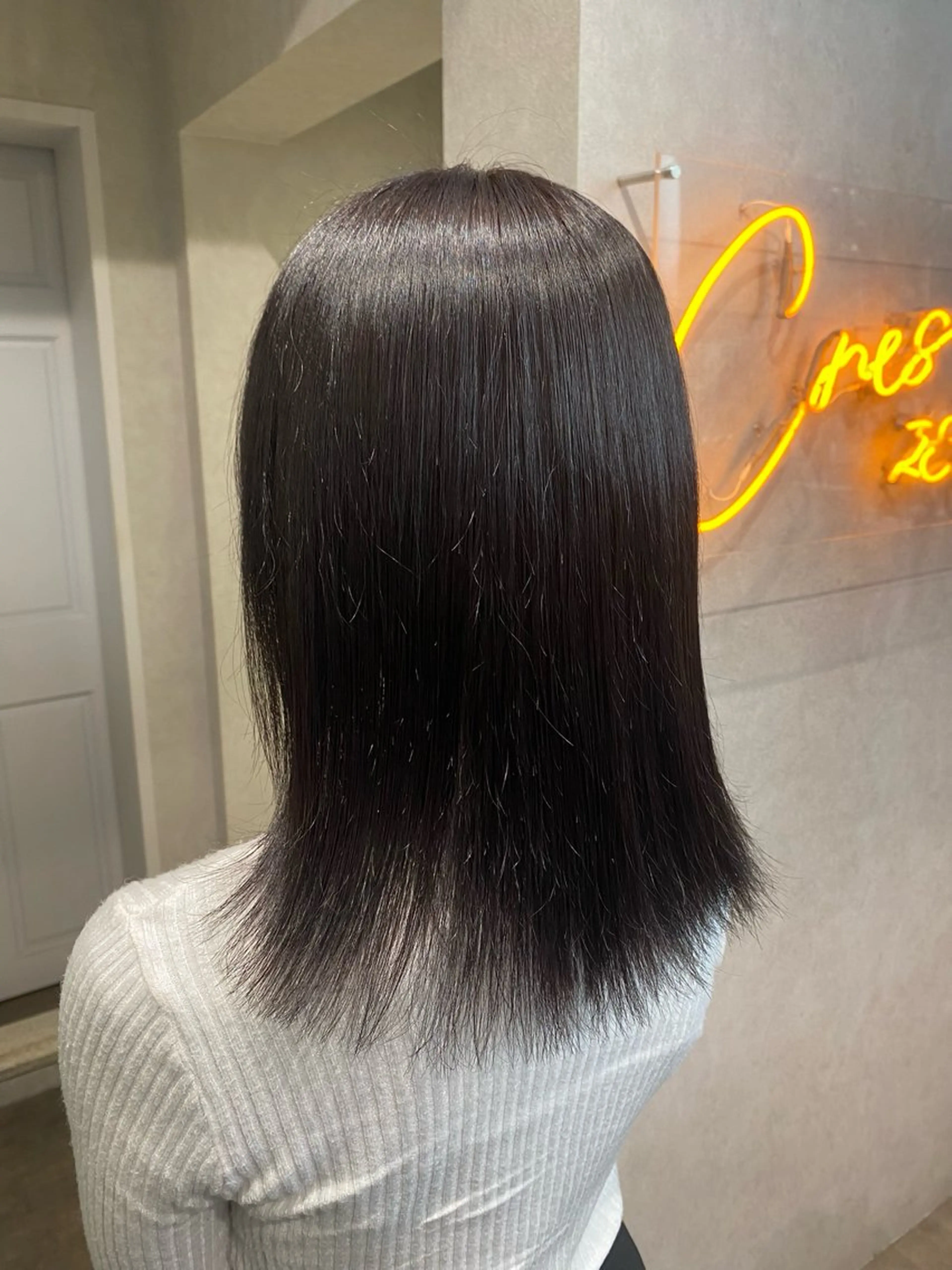 セミロング カラー ヘアカラー ハイトーン💖 ネイル💅まりなのヘアスタイル