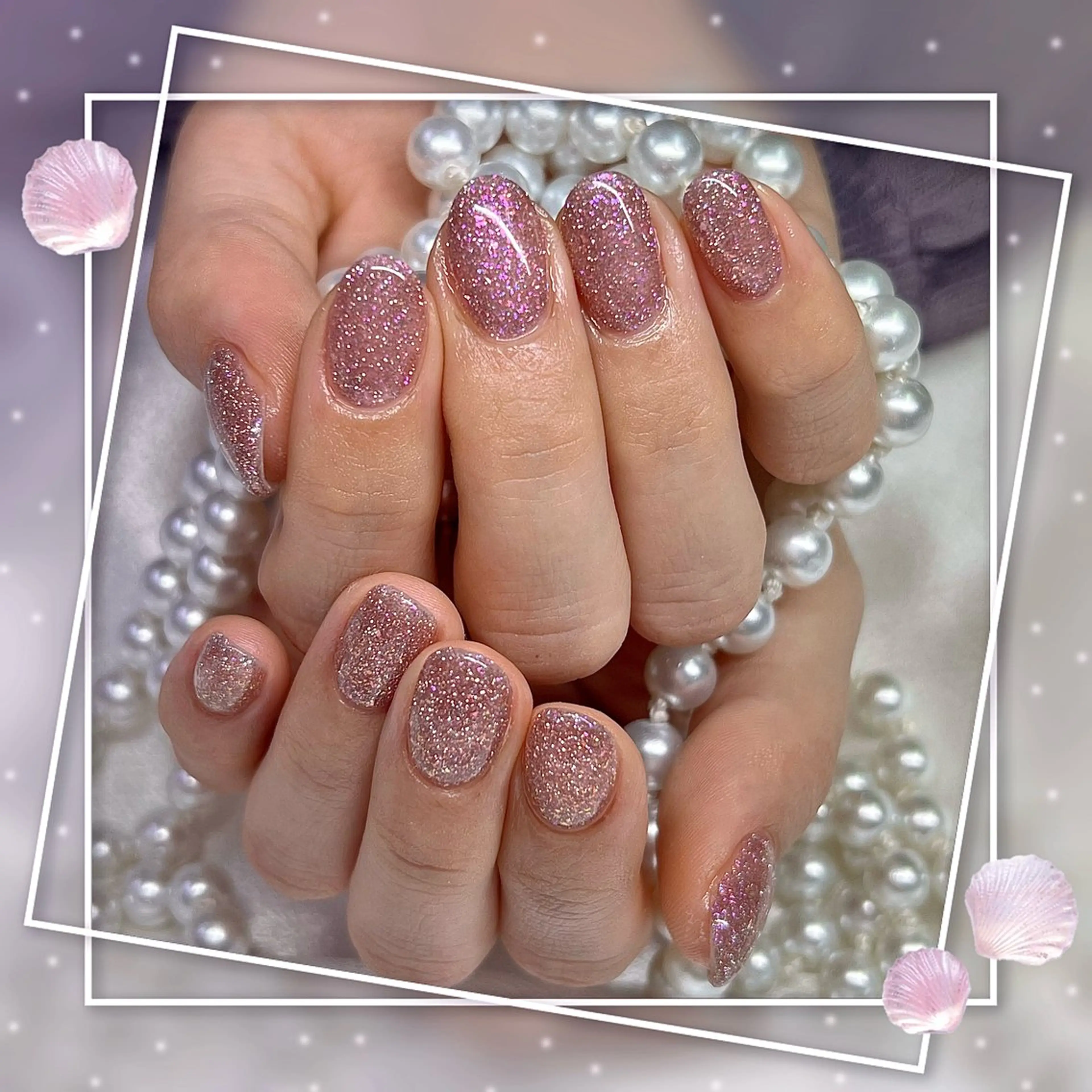 ネイル グラデーション キラキラネイル 韓国ネイル マグネットネイル ピンク ハンドネイル ハンドケア Chill Nailsalonのネイルデザイン