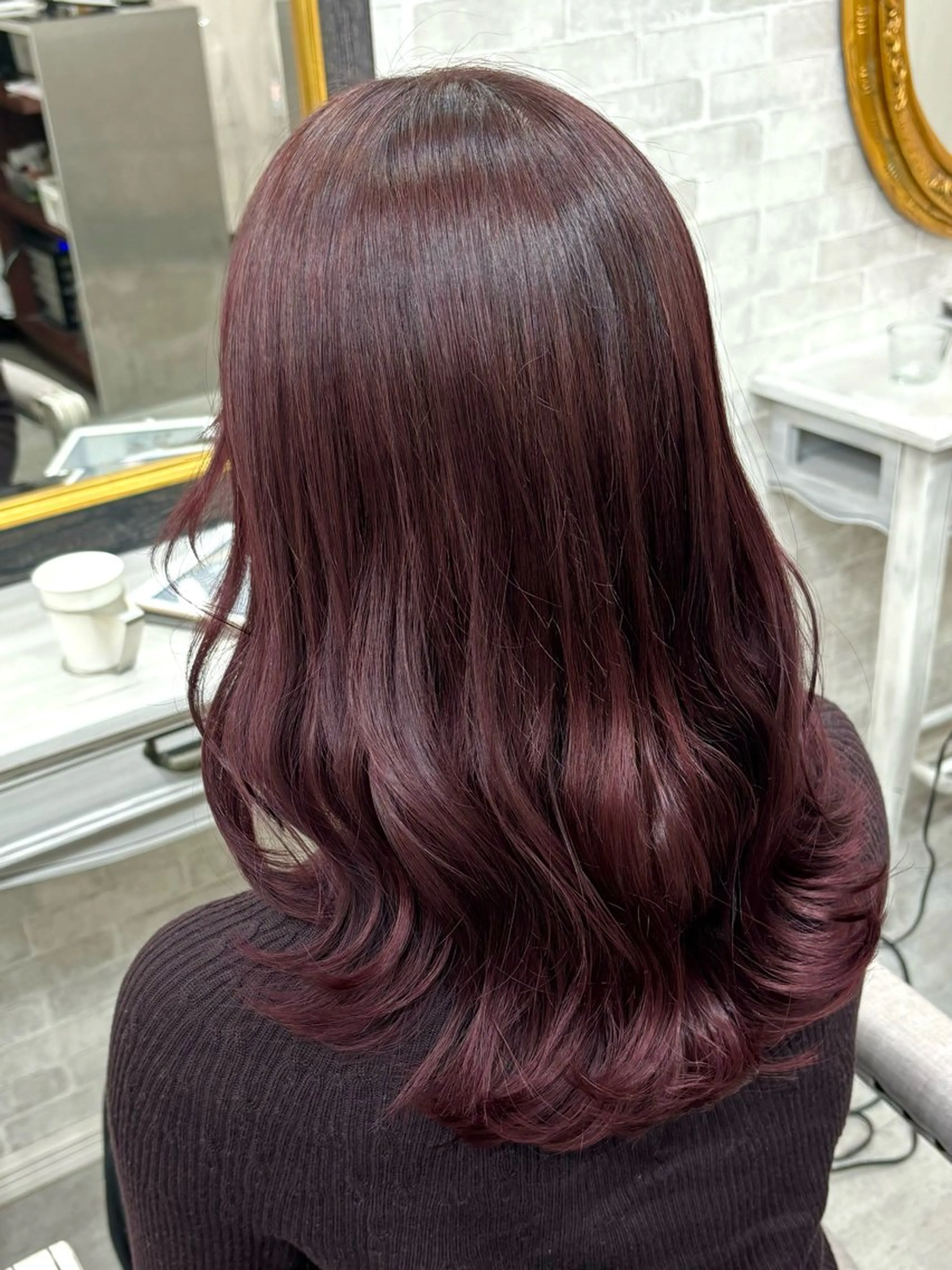 ミディアム ヘアカラー ヘアセット ☆透明感カラー☆まいのヘアスタイル
