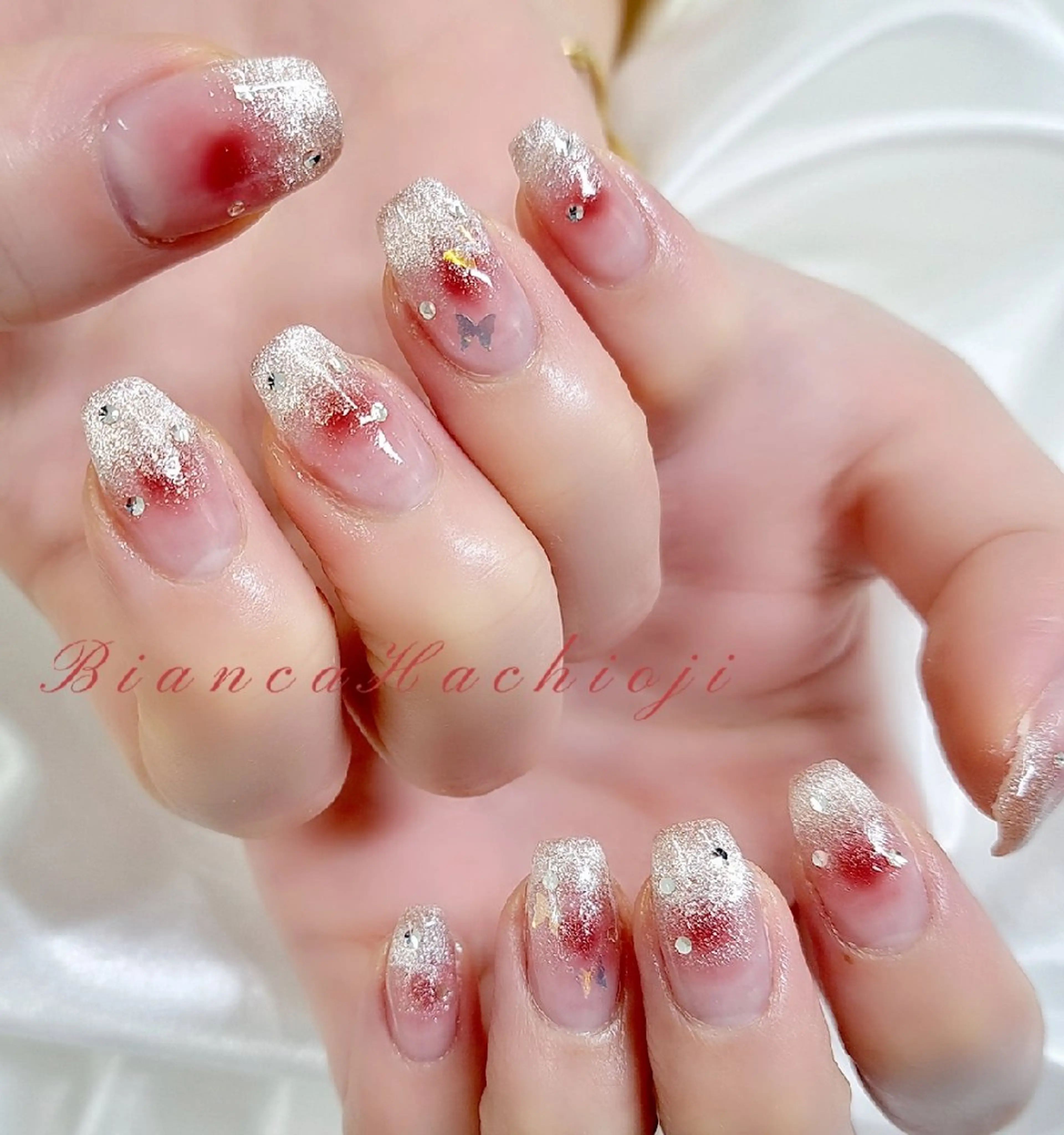 ネイル チークネイル マグネットネイル Bianca八王子 まえさだのネイルデザイン
