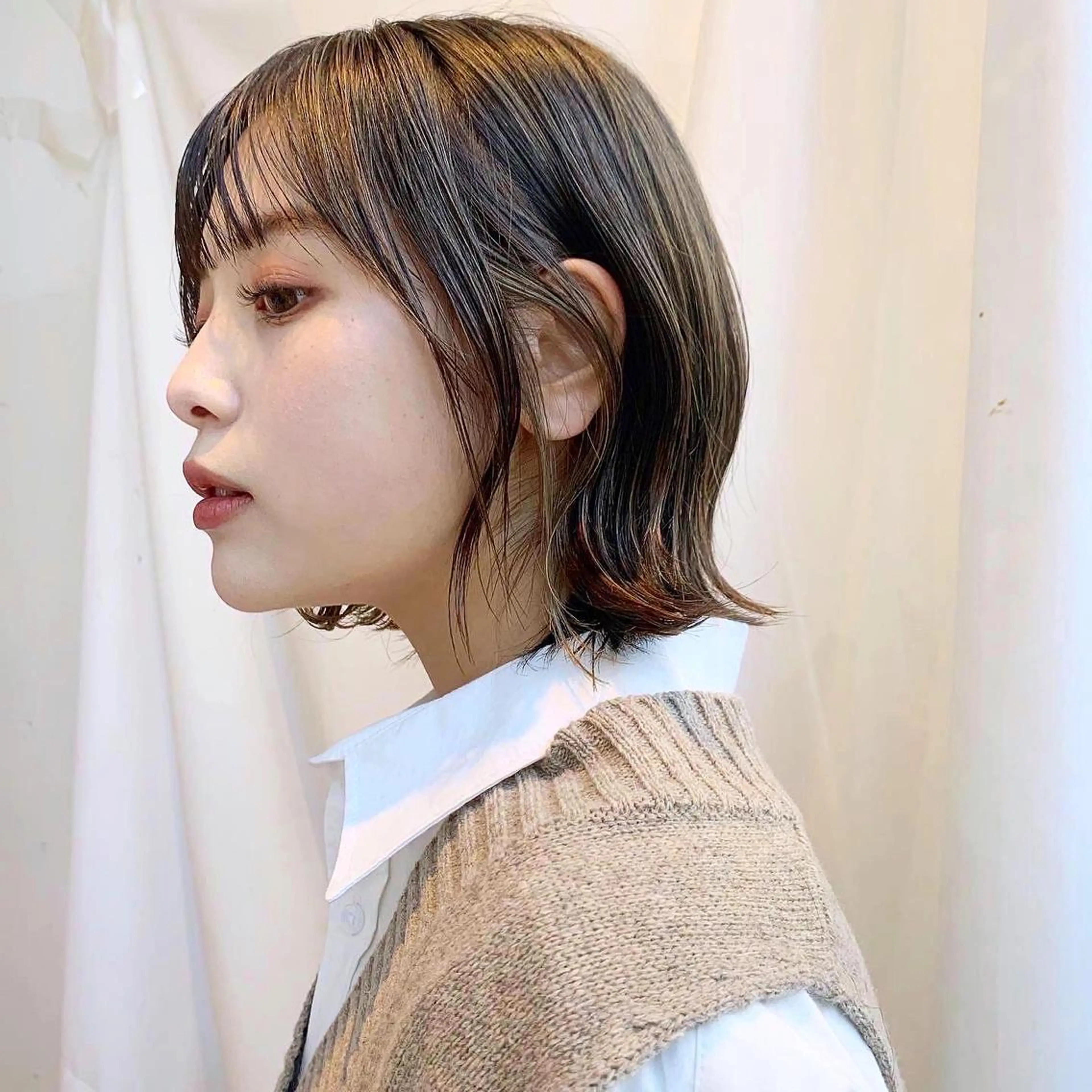 ショート ボブ レイヤー専門家 ダブルカラー修のヘアスタイル