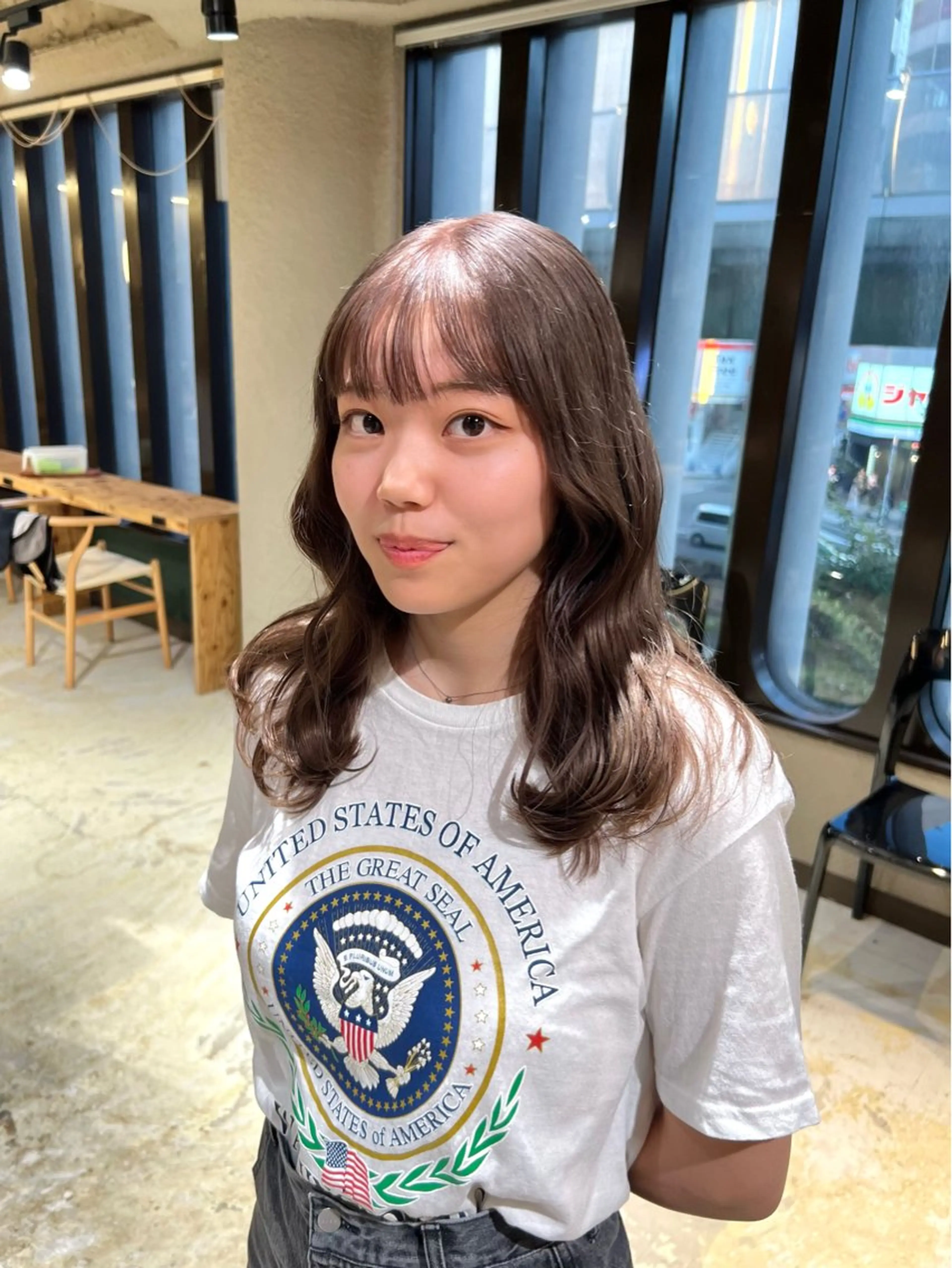 ミディアム カラー 💖難波レイヤー カット💖ツバサのヘアスタイル