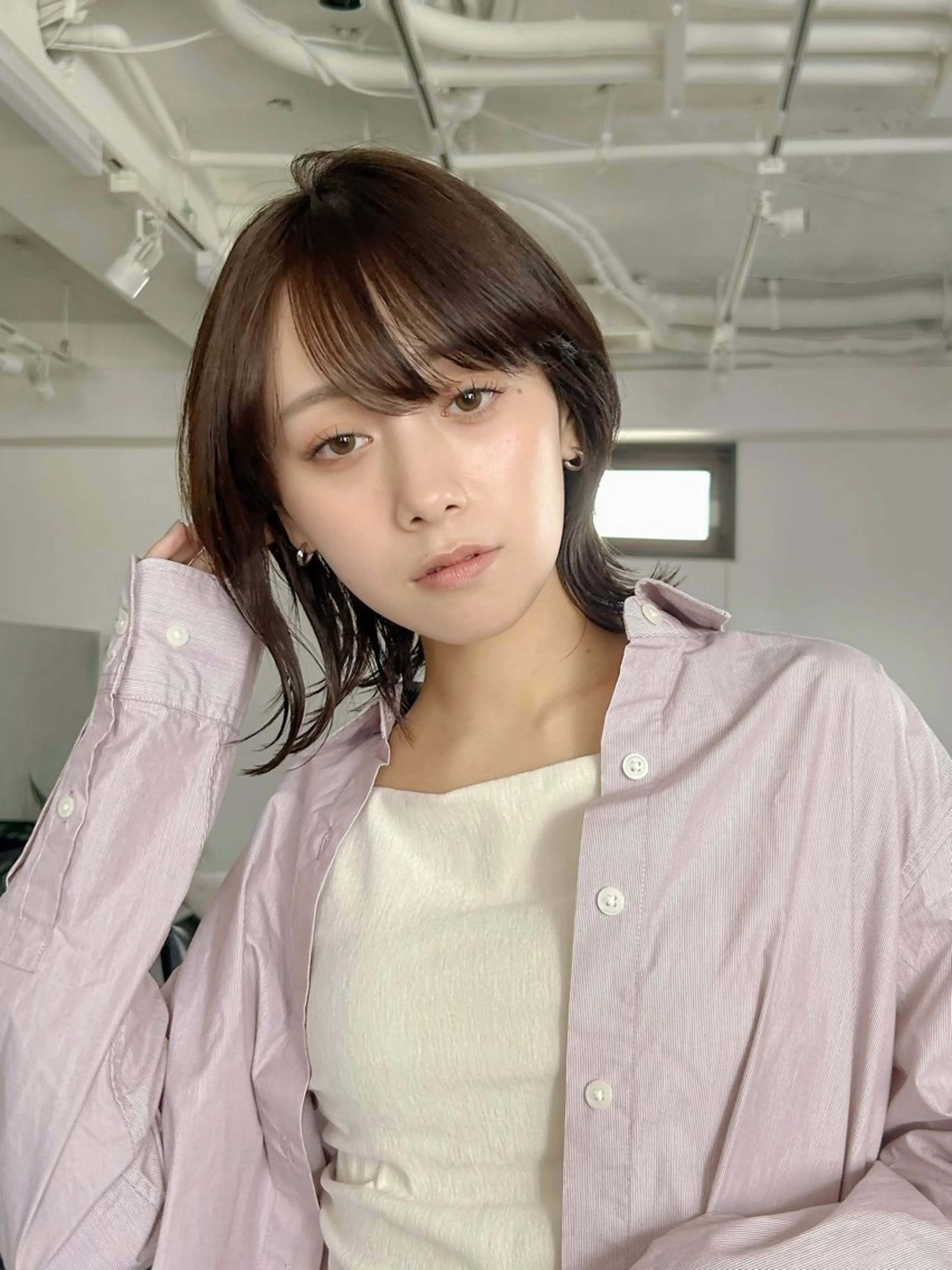 ミディアム カラー 透明感カラー ボブ くびれヘア 縮毛矯正 カット ヘアカラー 抜け感大人ボブ/美髪 縮毛矯正taigaのヘアスタイル