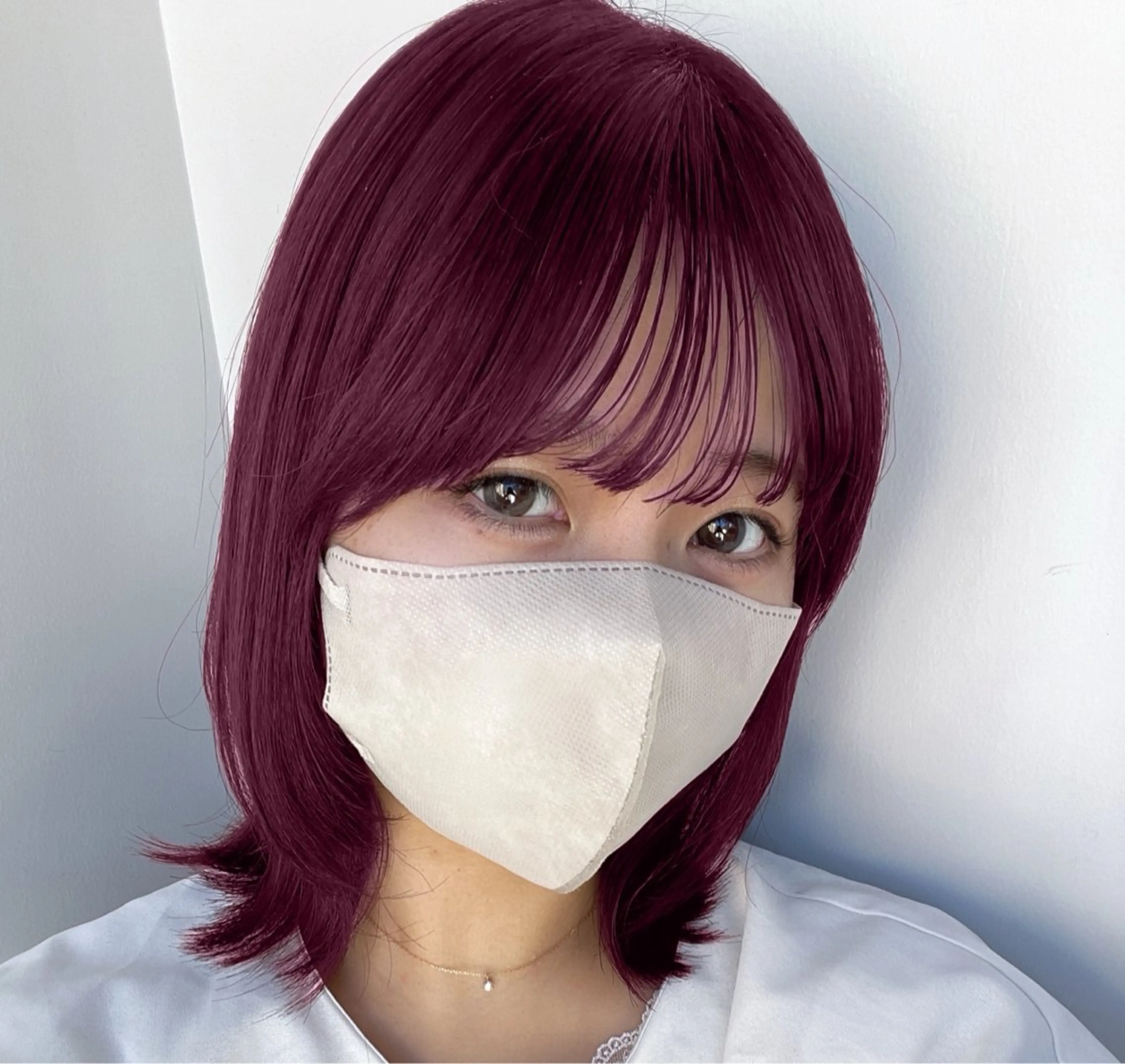 セミロング カラー ブリーチ ボルドーカラー ブラウンカラー カシス ダブルカラー ヘアカラー トリートメント 🎈ブリーチなし暖色 カラー/レッド/ゆいのヘアスタイル