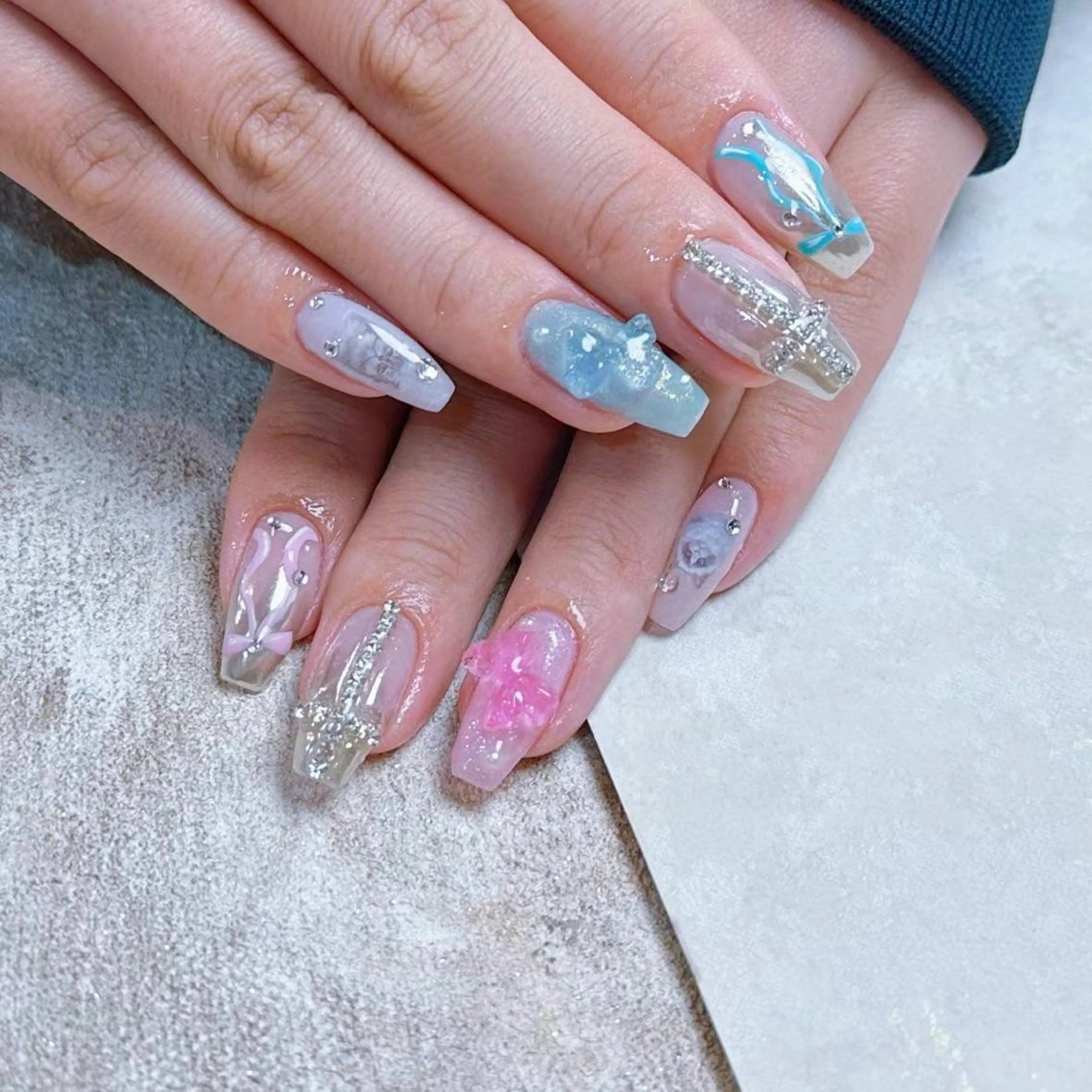 ネイル アートネイル フラワーネイル フットネイル ジェルネイル キラキラネイル Babarla nailのネイルデザイン