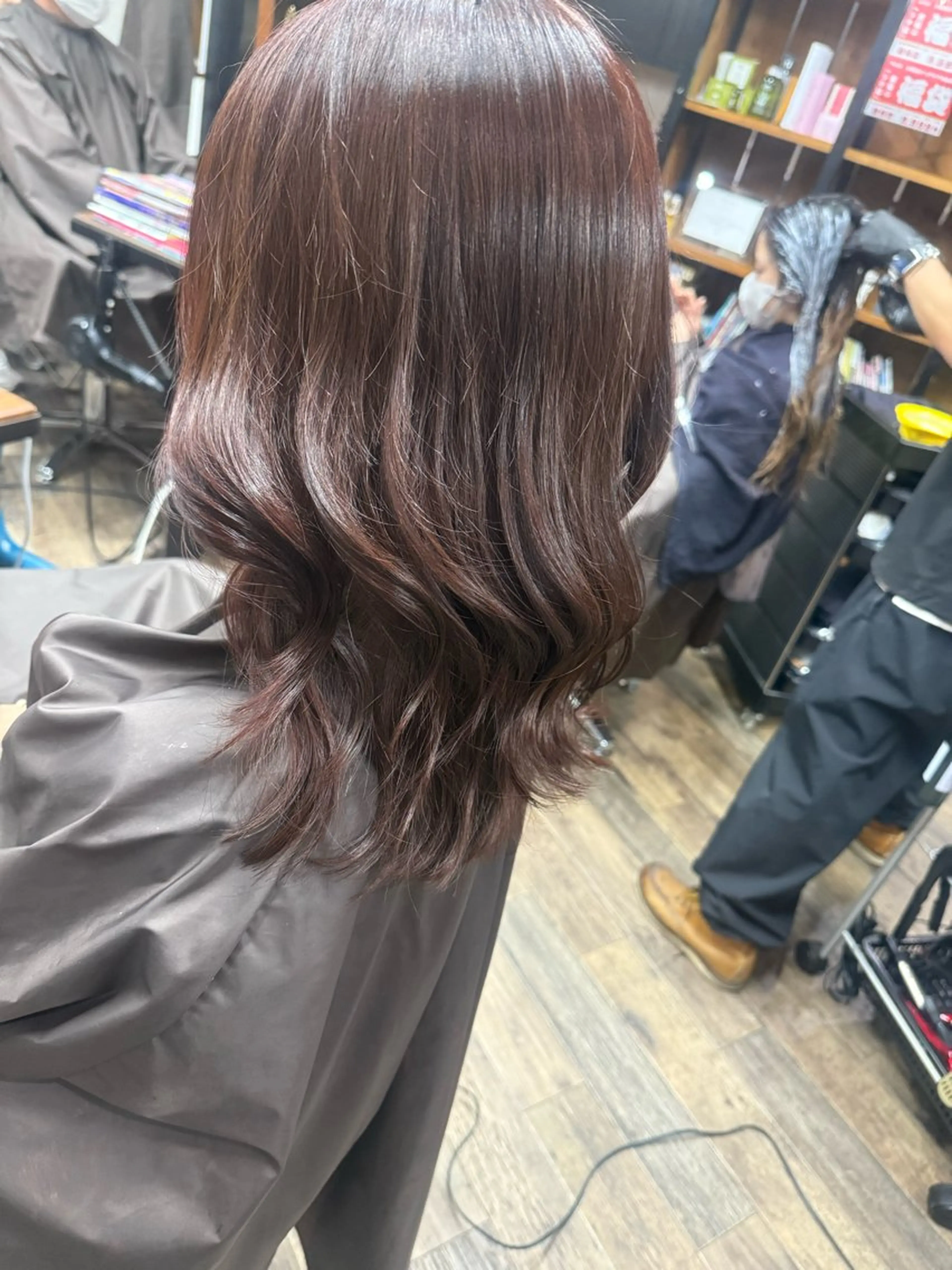 ミディアム カラー ブラウンカラー ピンクカラー ピンクブラウン Organic hairsalon AXIS 音更店所属・ミ クのヘアスタイル