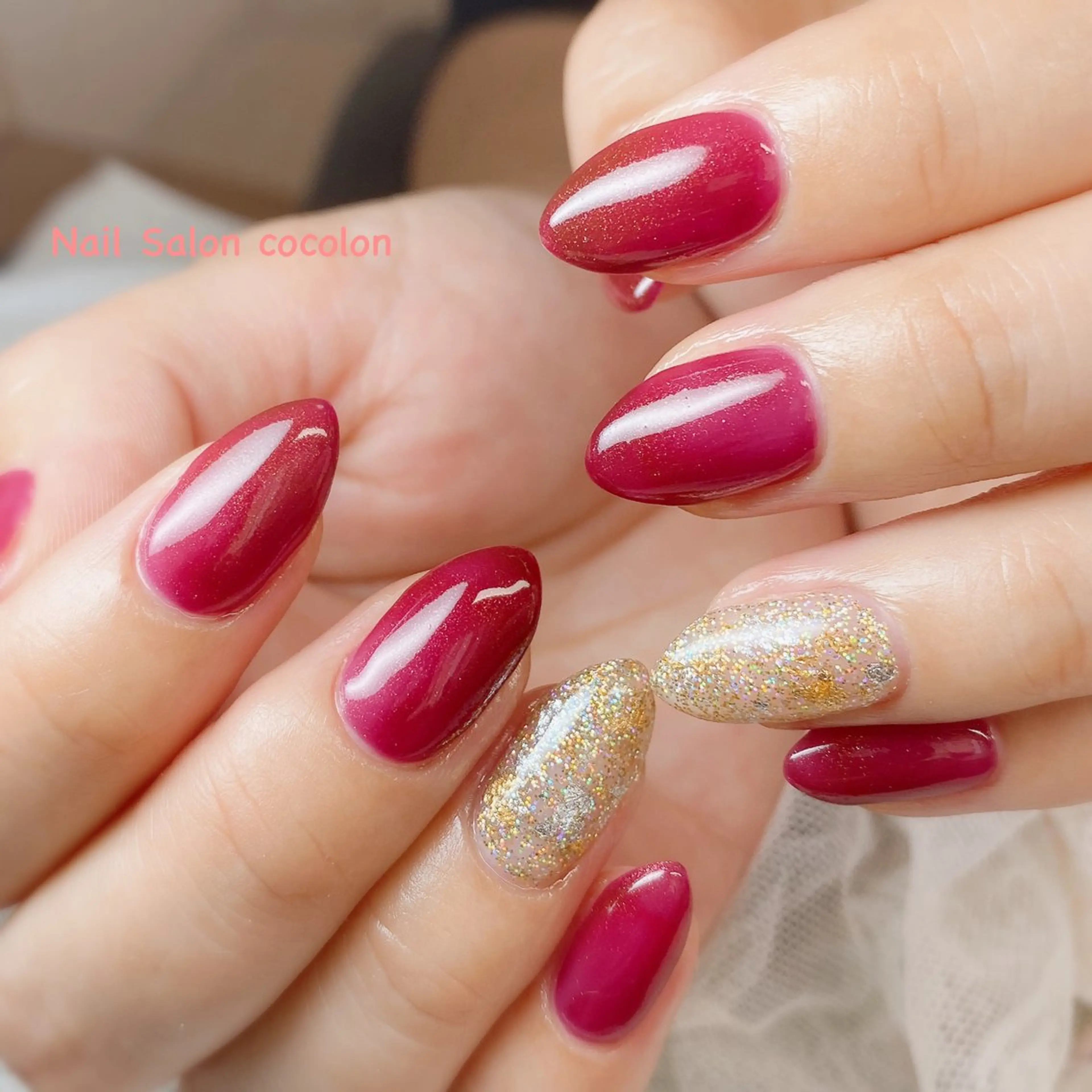 ネイル ラメ(グリッター) ハンドネイル 柴崎 美幸のネイルデザイン