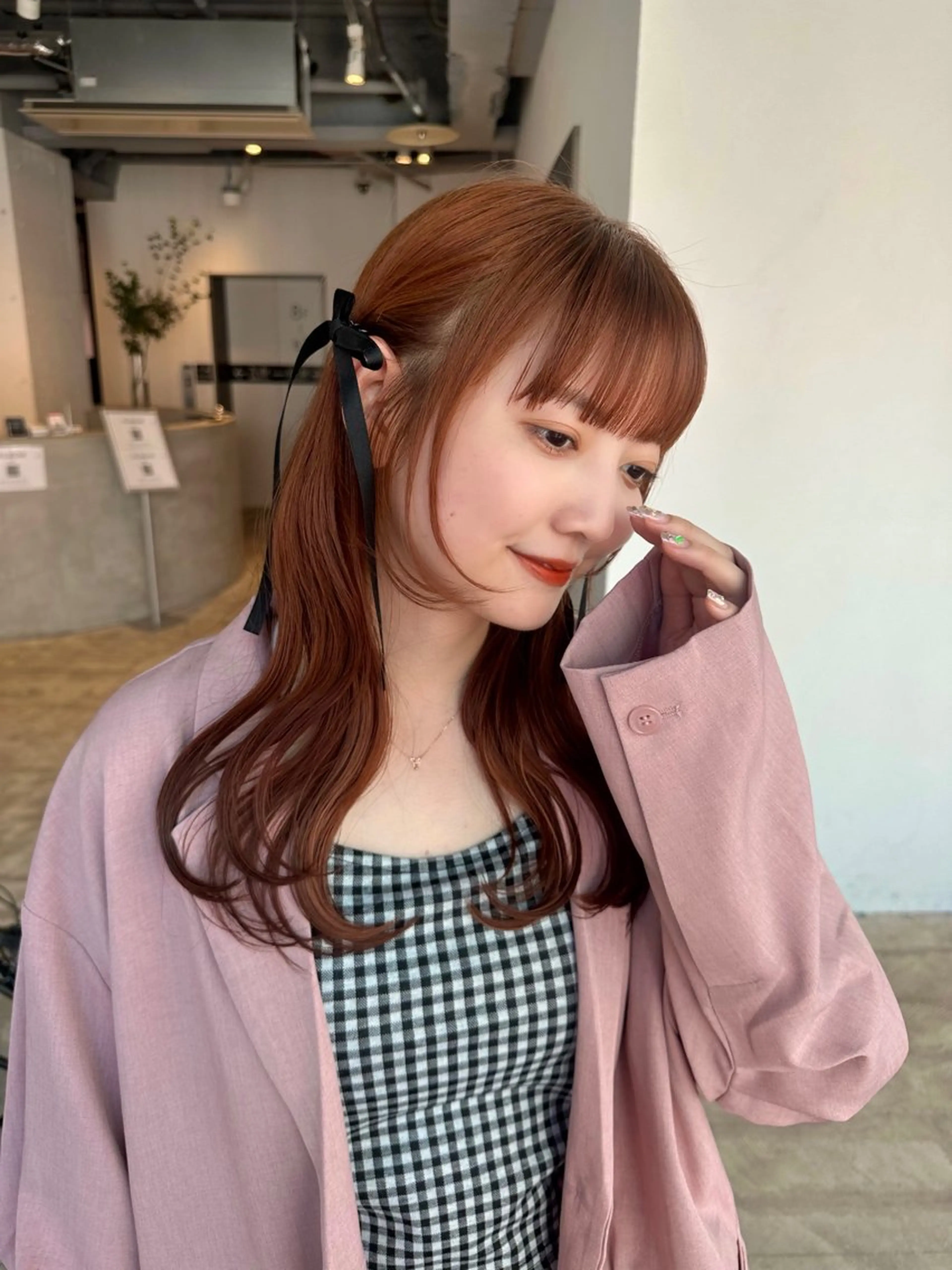 ミディアム ヘアカラー 🌷モア 🌷暖色カラー・ボブのヘアスタイル