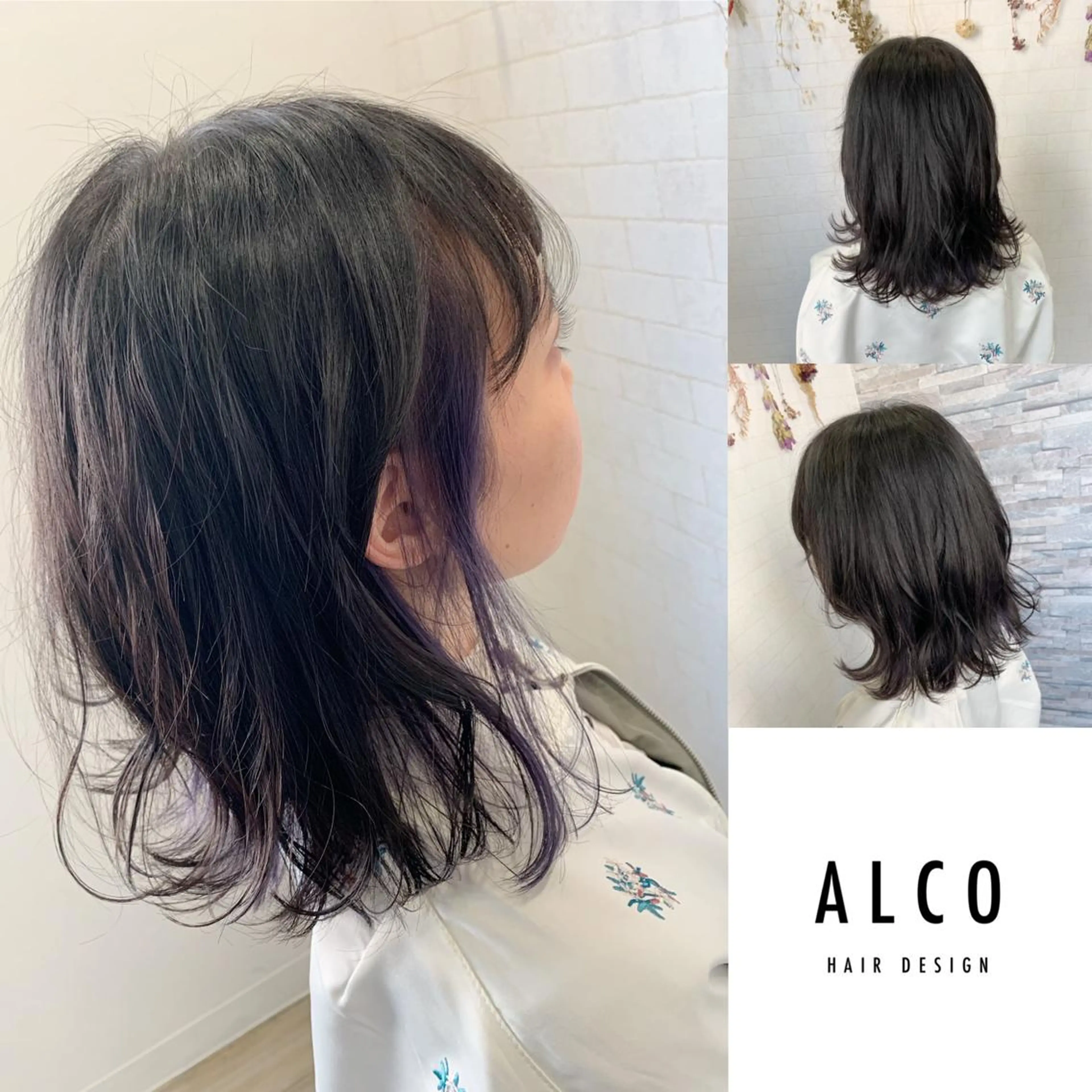 ミディアム カラー カット ヘアカラー トリートメント ワタイショウタ 髪質改善✨アイブロウのヘアスタイル