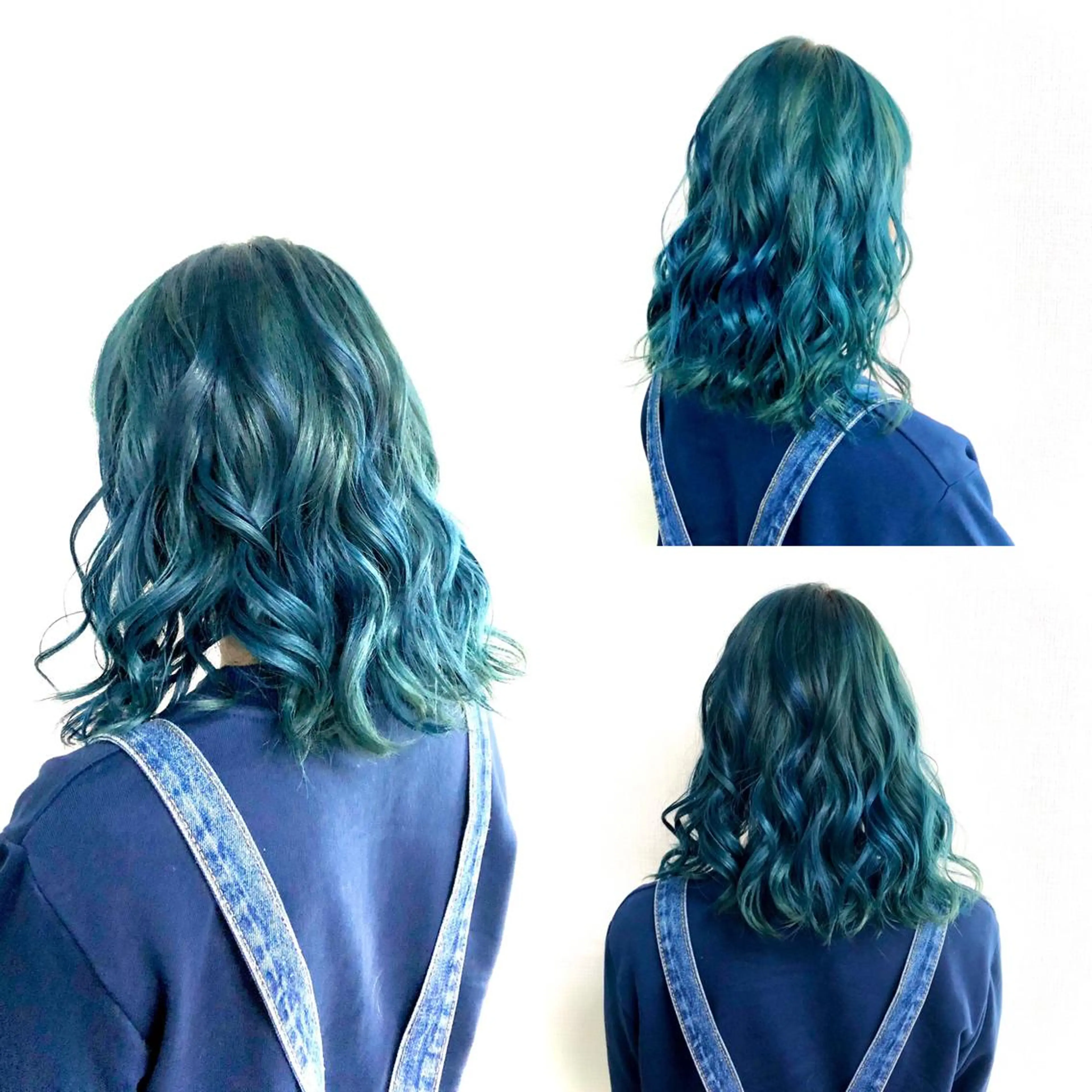 セミロング カラー ヘアアレンジ ブルーカラー ✨最強美容師✨ 💙にっしー西村💙のヘアスタイル