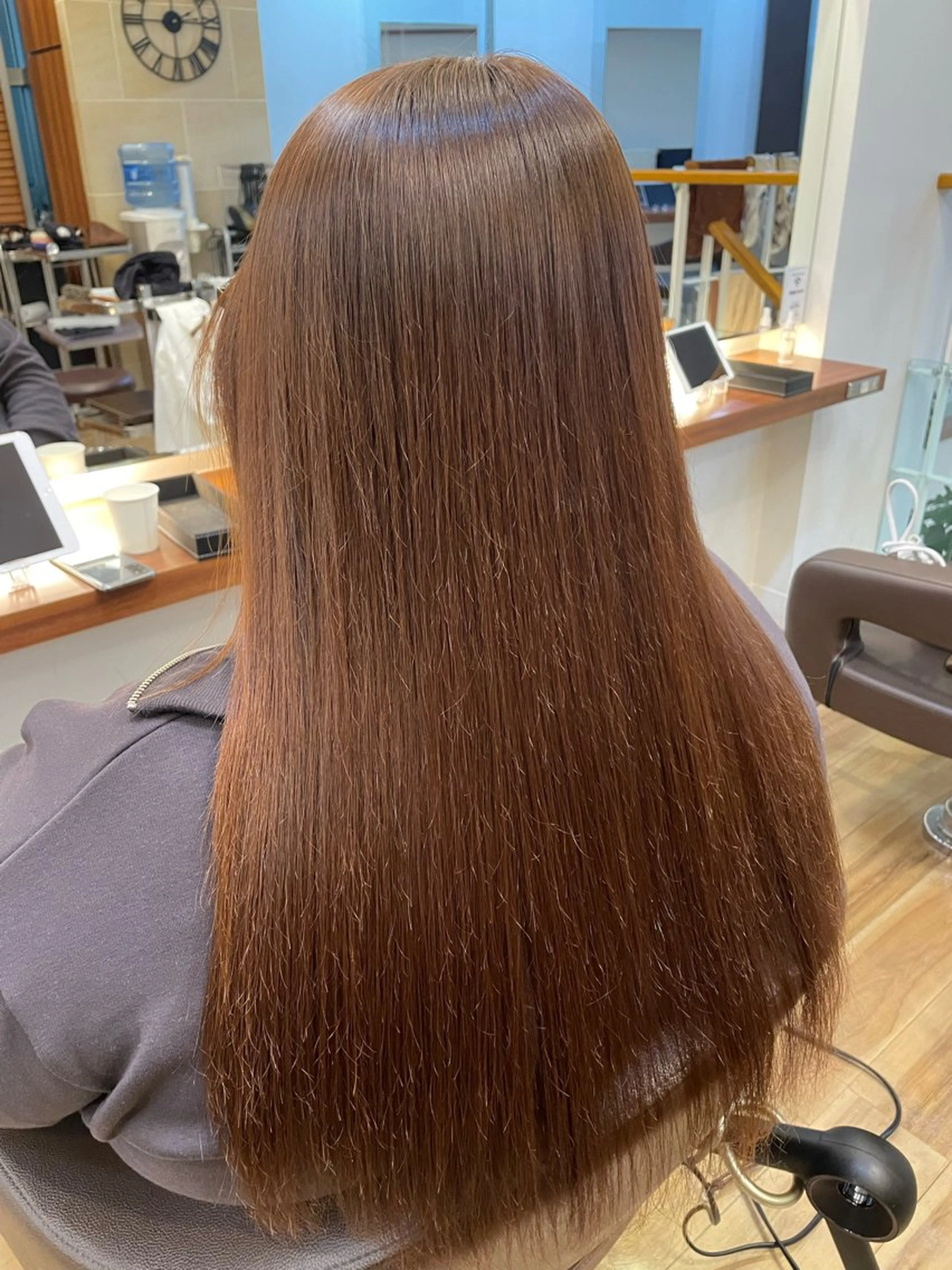 ロング パーマ 縮毛矯正 🍑おおしまくるみ 🍑暖色colorのヘアスタイル