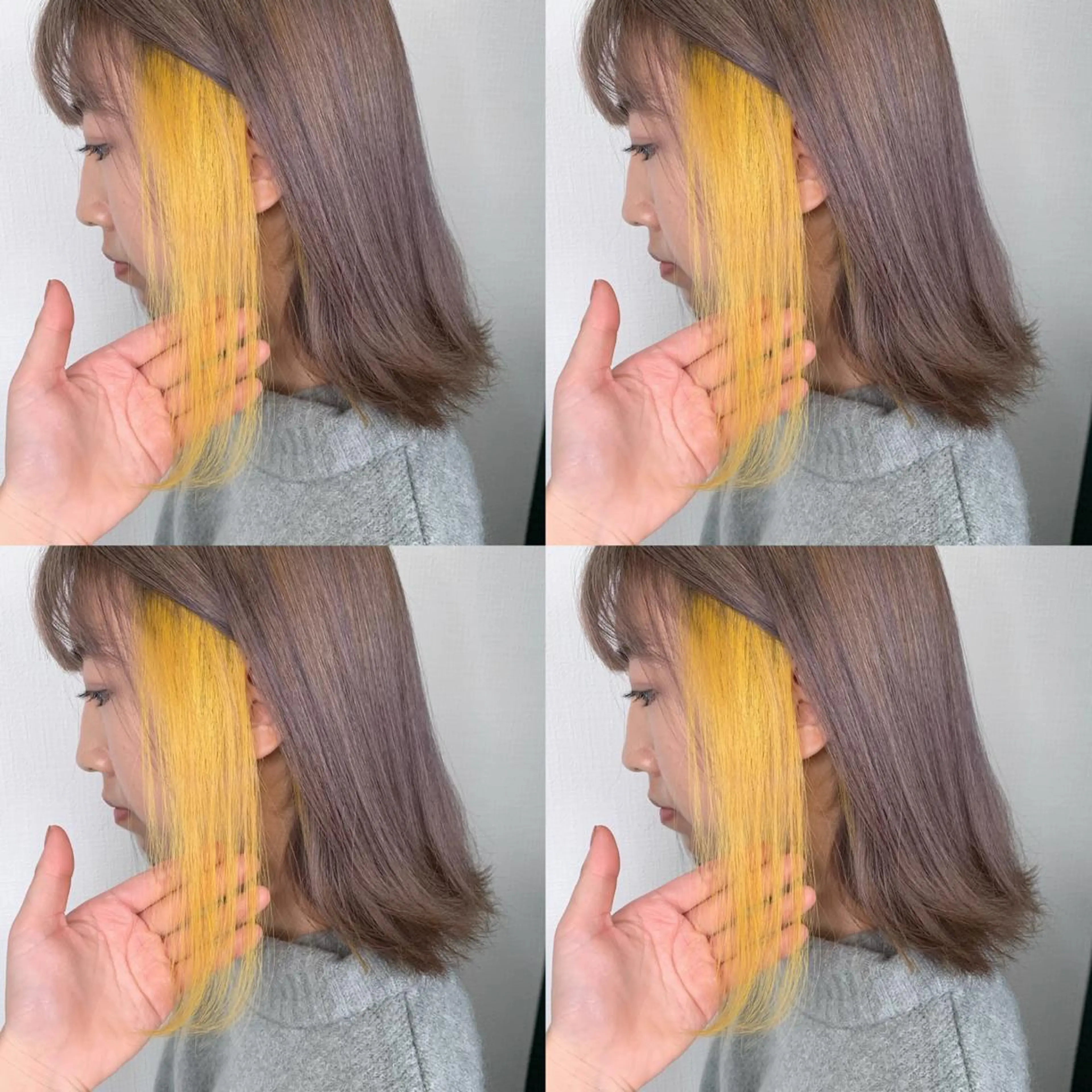 ミディアム カラー ハイトーンカラー イエローカラー ヘアカラー 袴田 伊代のヘアスタイル