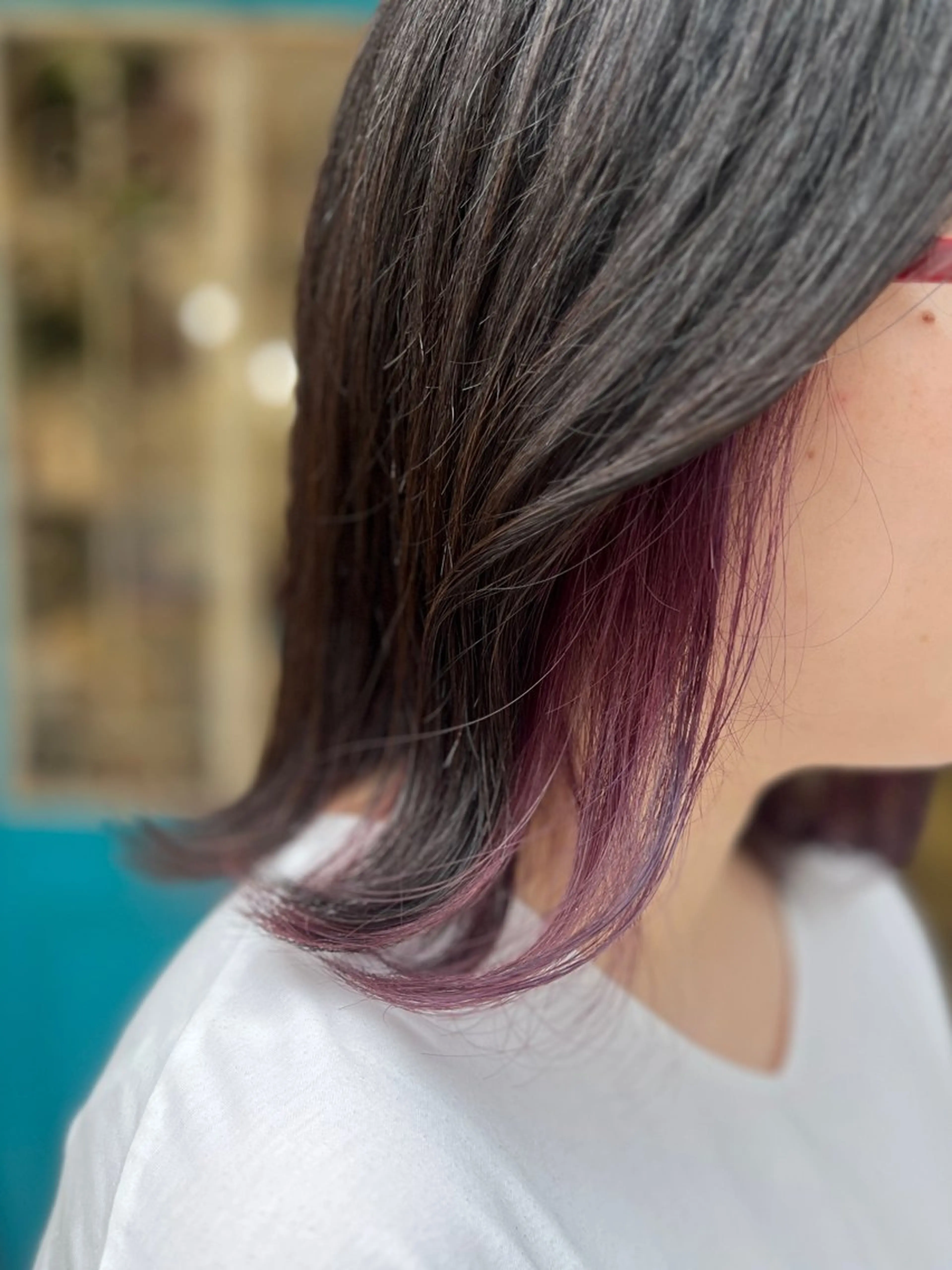 ミディアム カラー カット ヘアカラー トリートメント 韓国風レイヤー ∕ 大隣 里桜のヘアスタイル