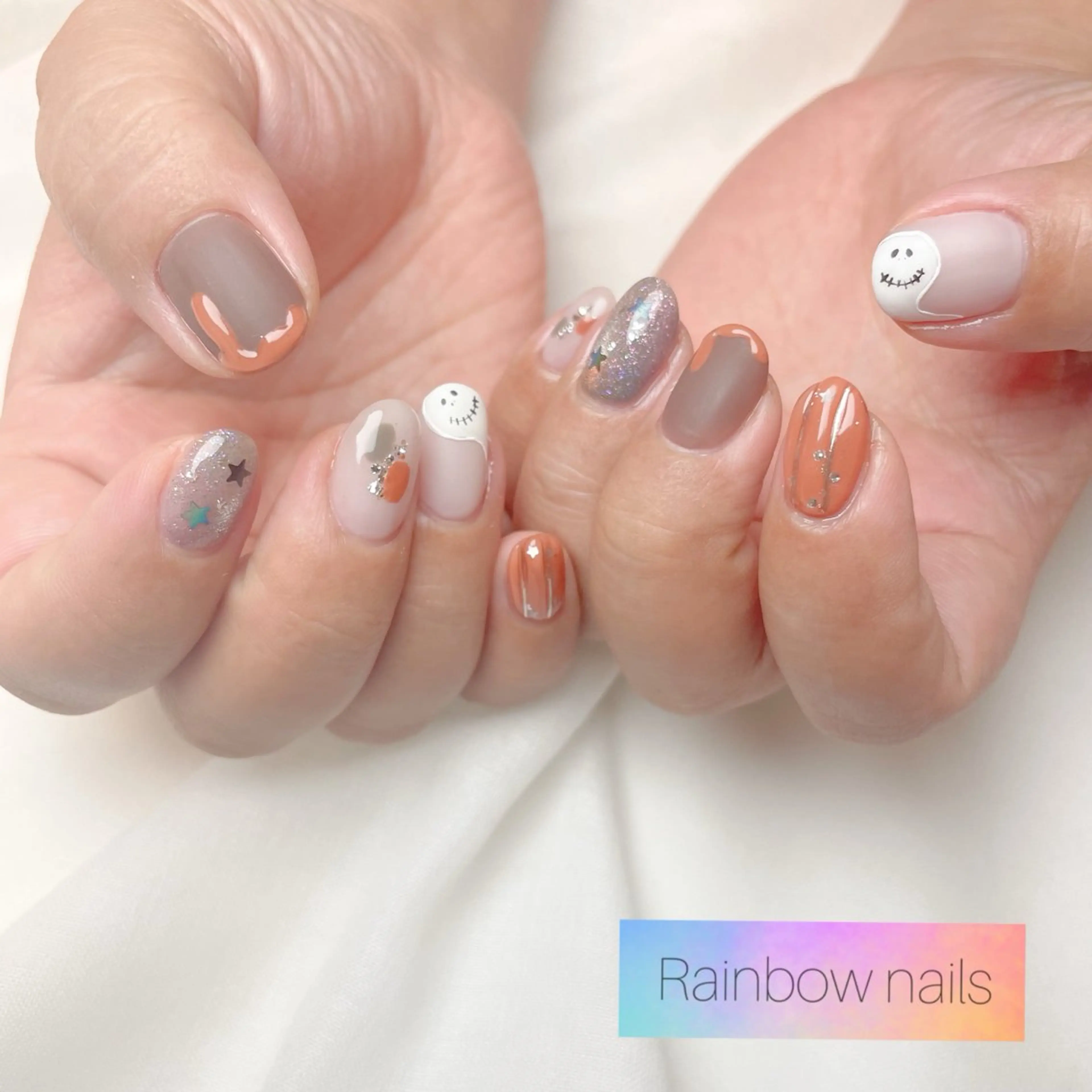 ネイル Rainbow nailsくろちゃんのネイルデザイン