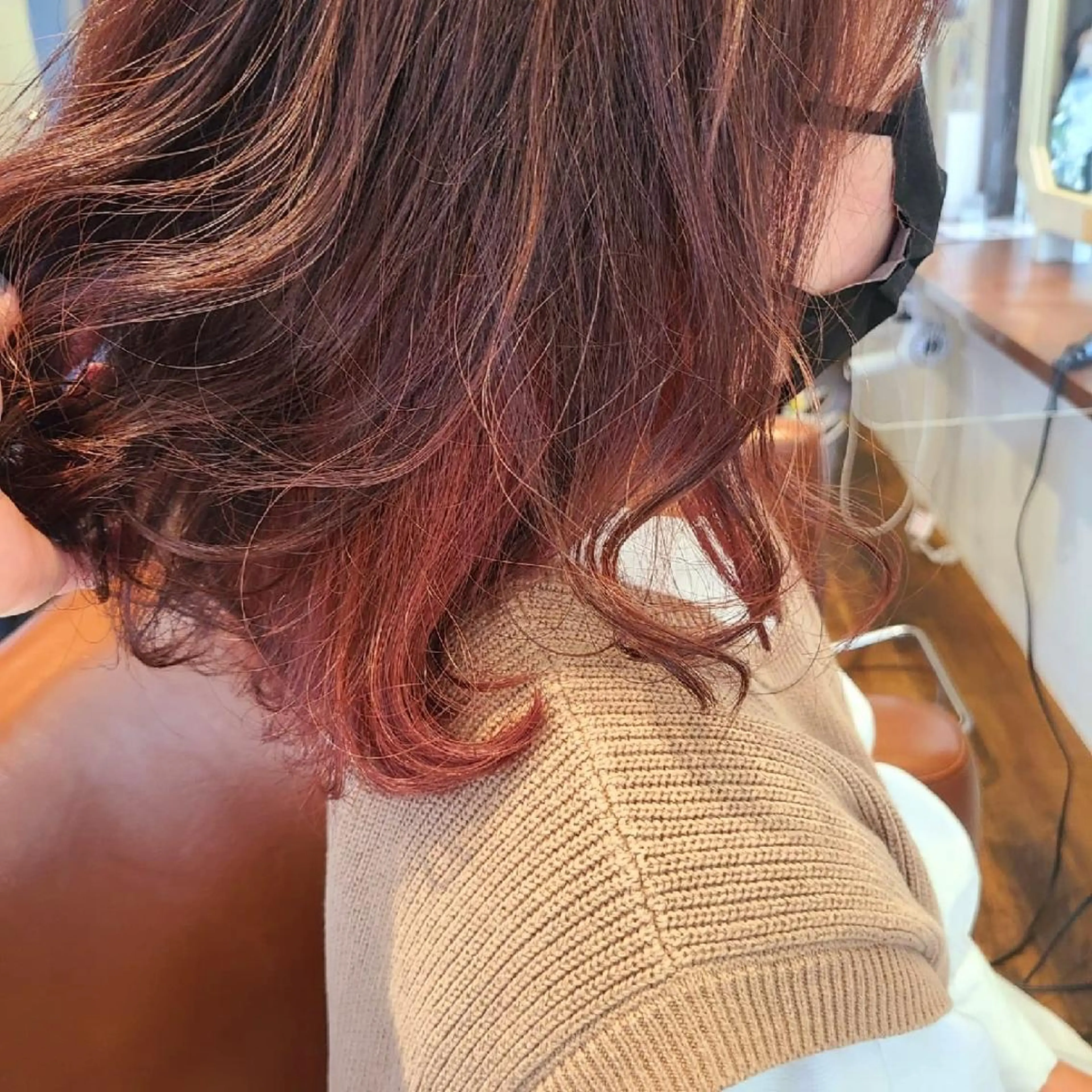 ミディアム カラー ブリーチ カット ヘアカラー トリートメント Hazumi Ayanoのヘアスタイル