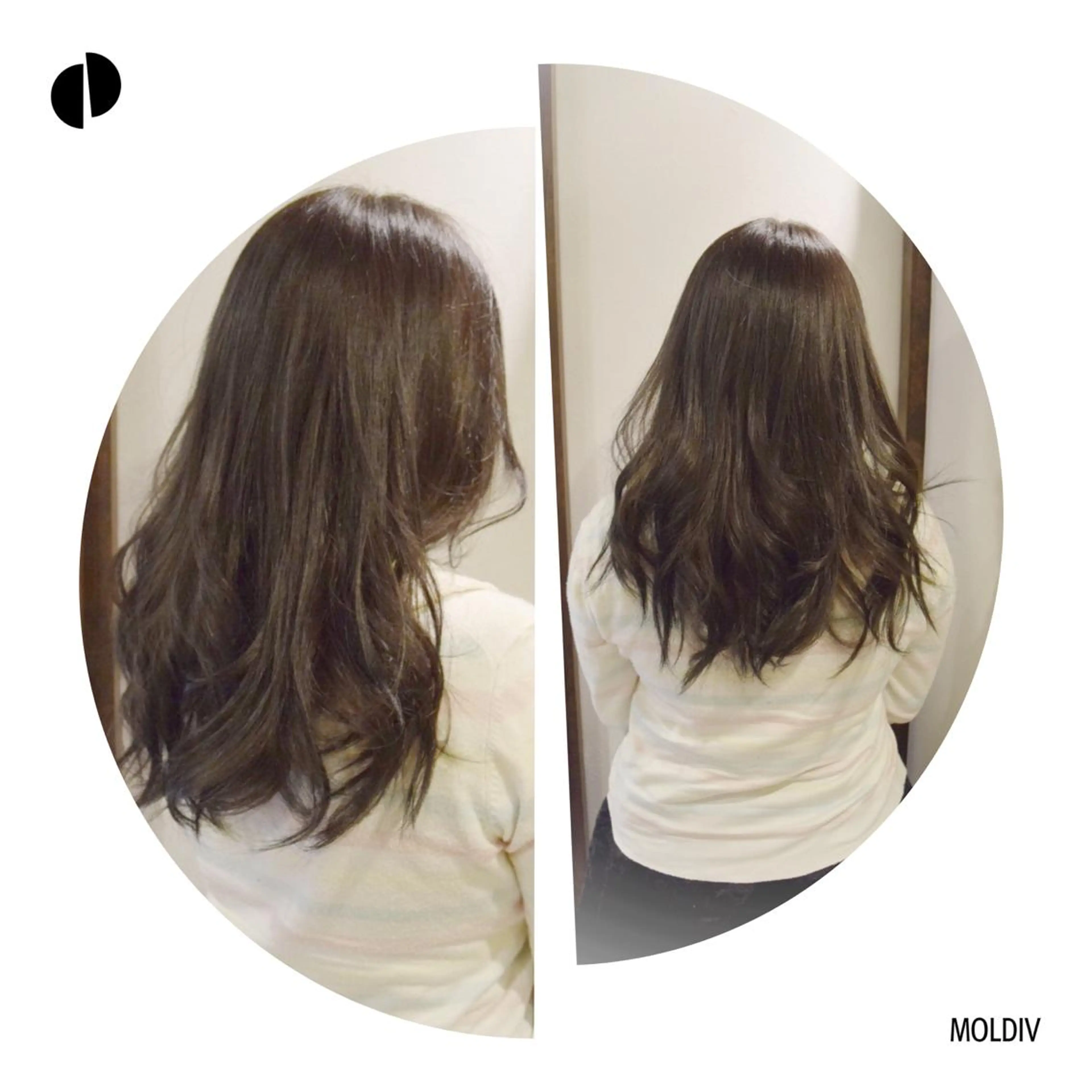 セミロング ロング カラー アッシュ ブリーチ ネイビーカラー ✨縮毛矯正✨髪質改善 ナカシマ ユミのヘアスタイル