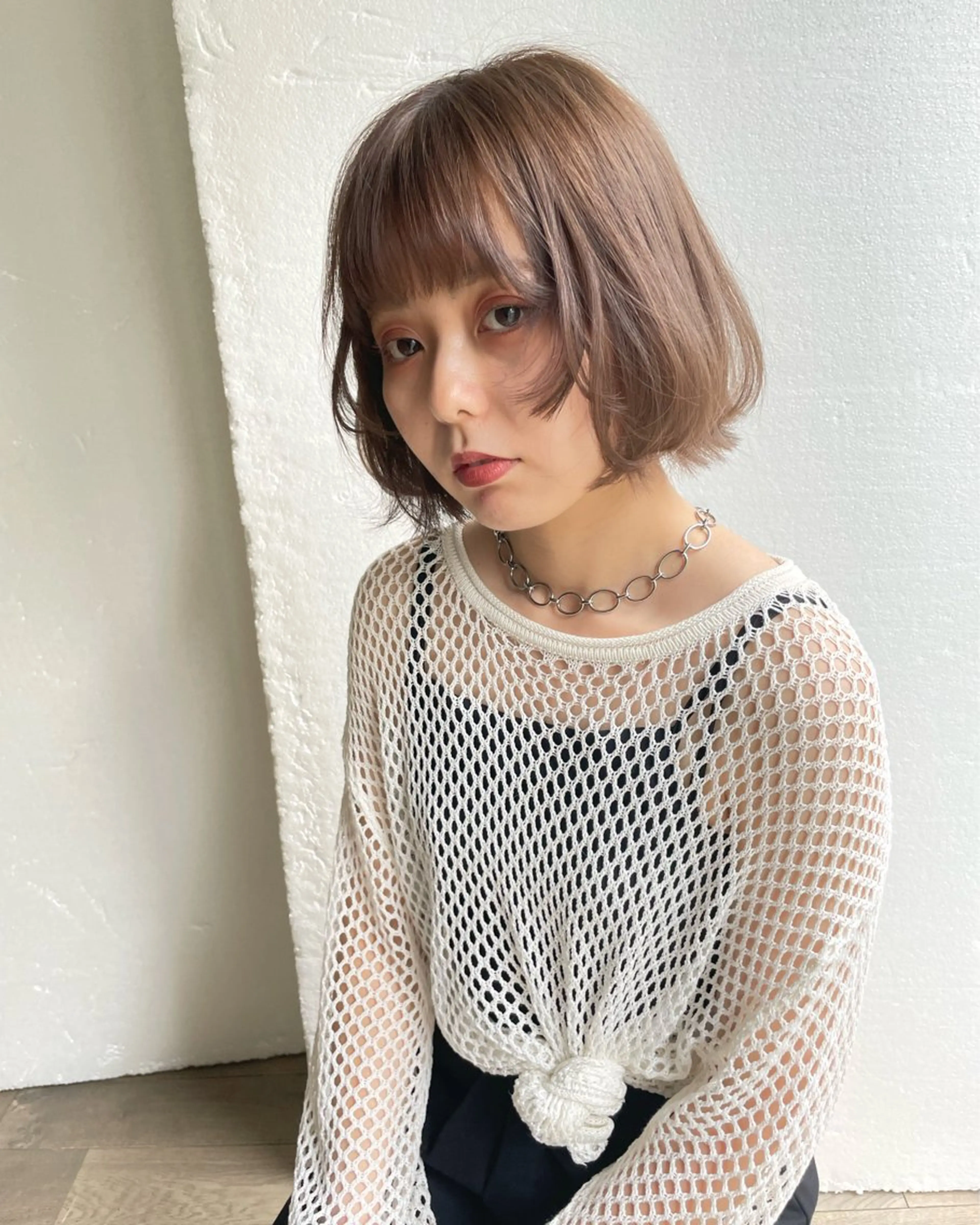 ショート カラー 顔まわりレイヤー 顔周りカット レイヤーカット Sherry/R 三川町　木村祐里奈のヘアスタイル