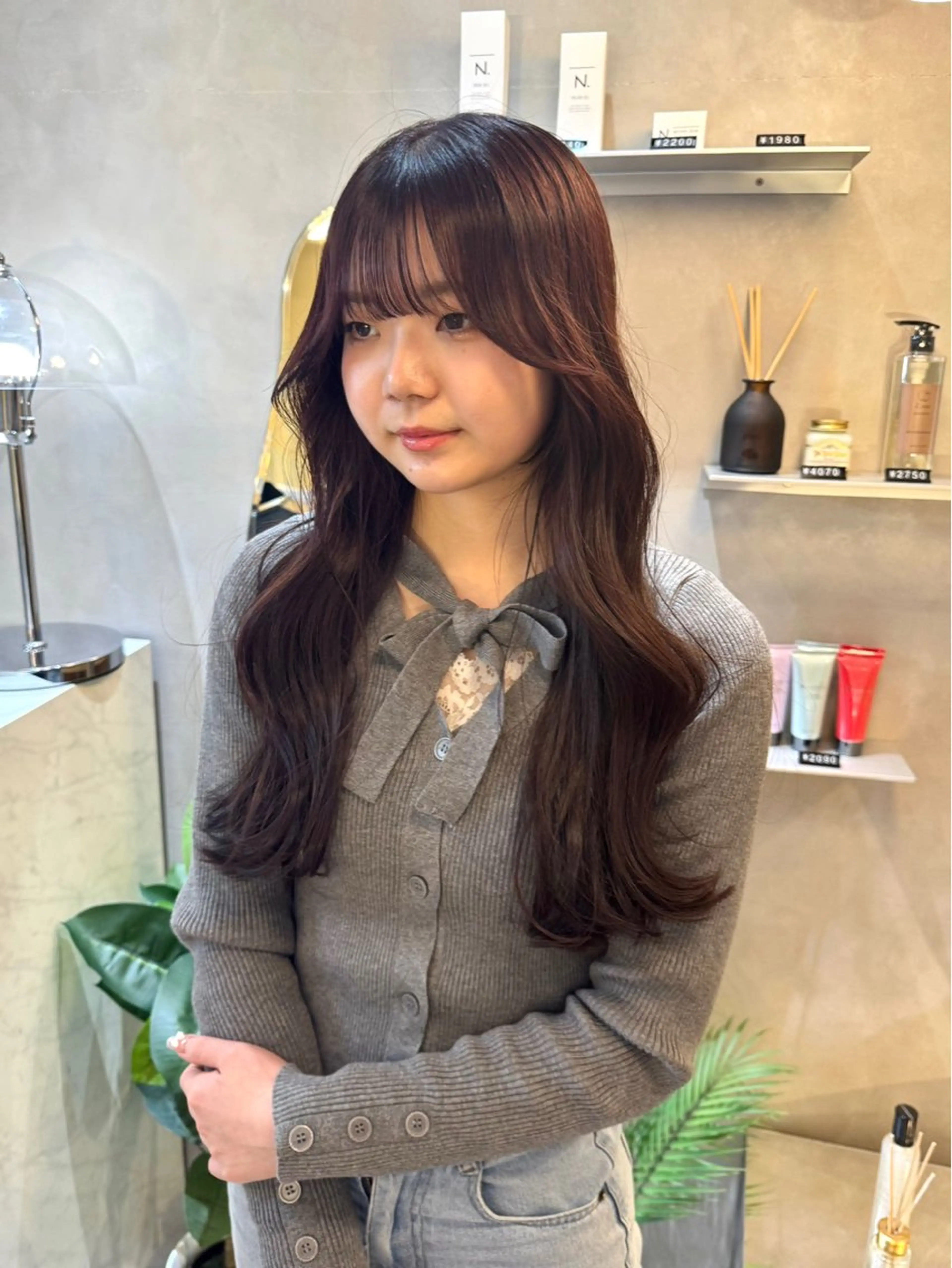 ロング カラー カット 韓国ヘア🇰🇷 松田光里のヘアスタイル