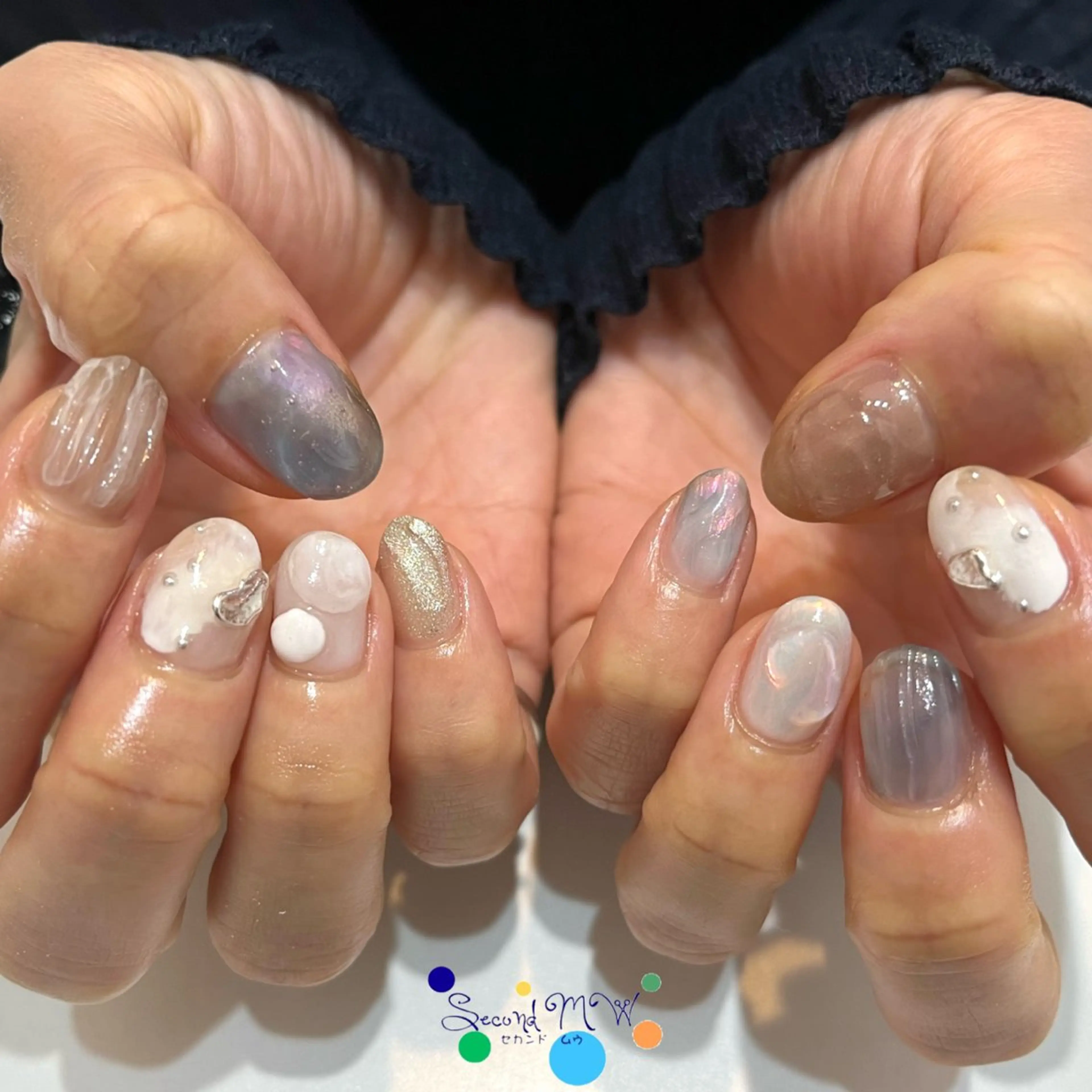 ネイル クリアネイル ジェルネイル ニュアンスネイル ハンドネイル Second   MW所属・似合わせカラー💜 Kawatsureのネイルデザイン