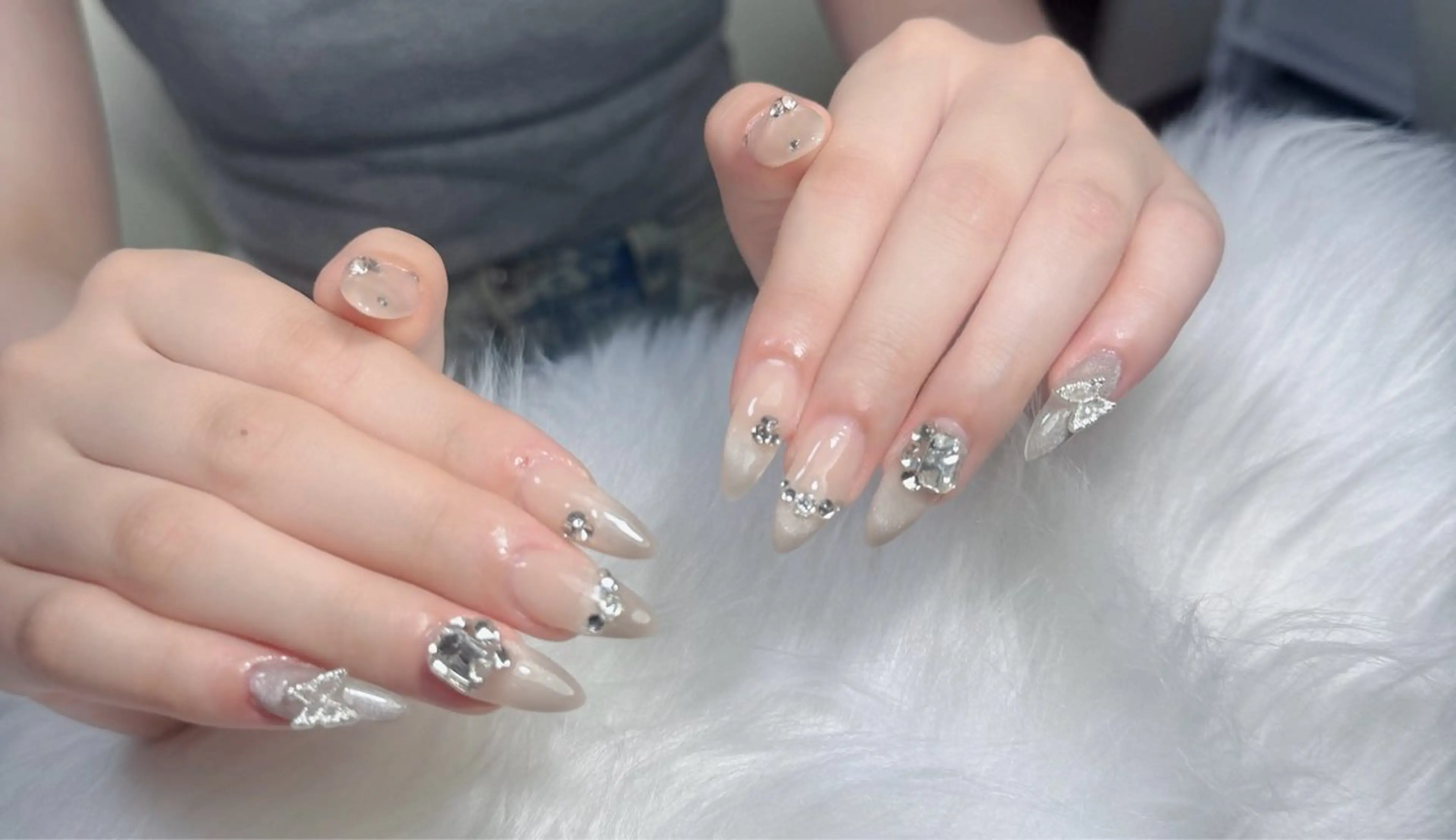 ネイル アートネイル フレンチネイル ジェルネイル 韓国ネイル マグネットネイル ハンドネイル Lenie Nail Salonのネイルデザイン