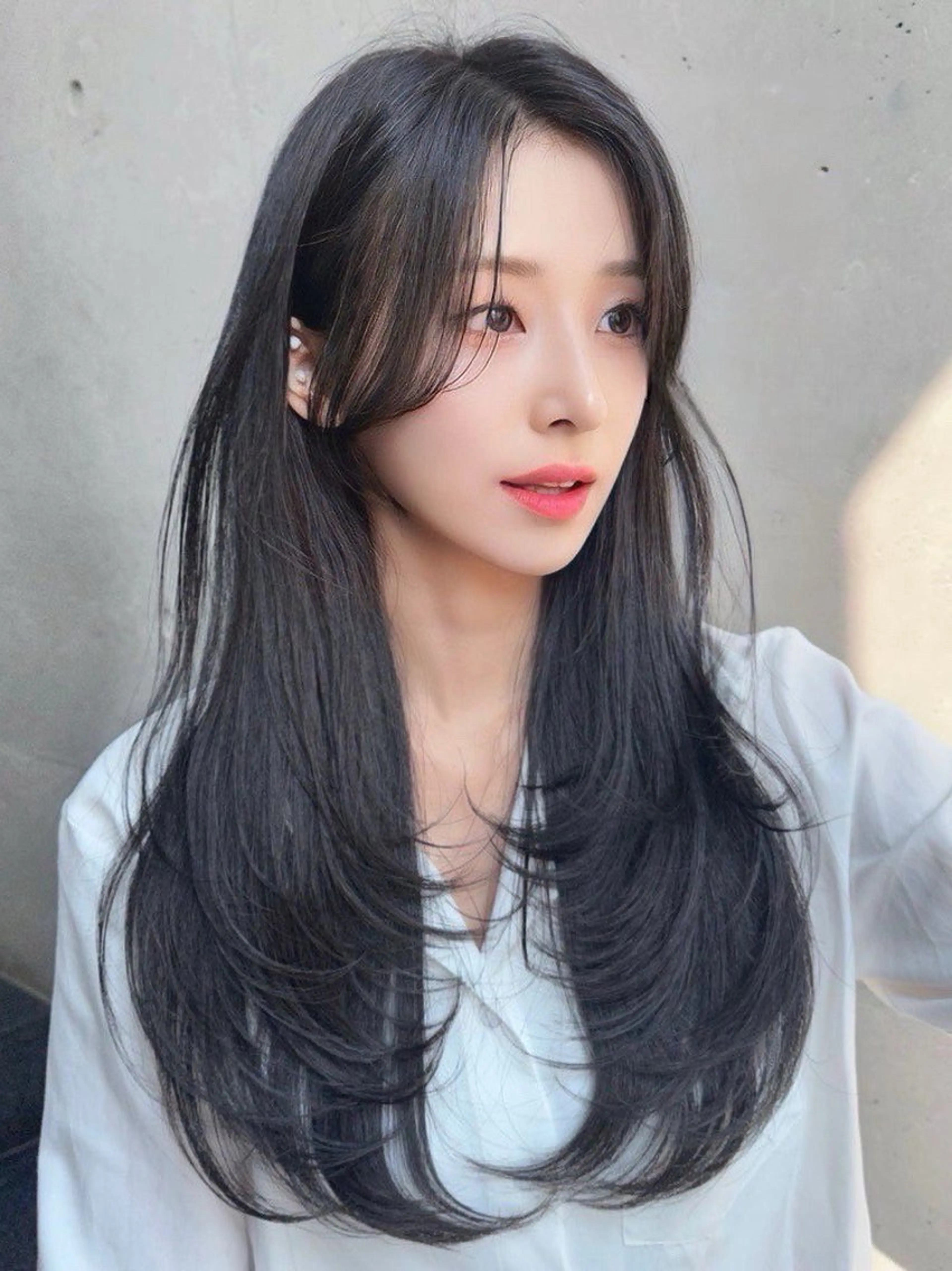 ロング カラー 黒髪 透明感カラー カット ヘアカラー Coreさち 【カットモデル募集】のヘアスタイル