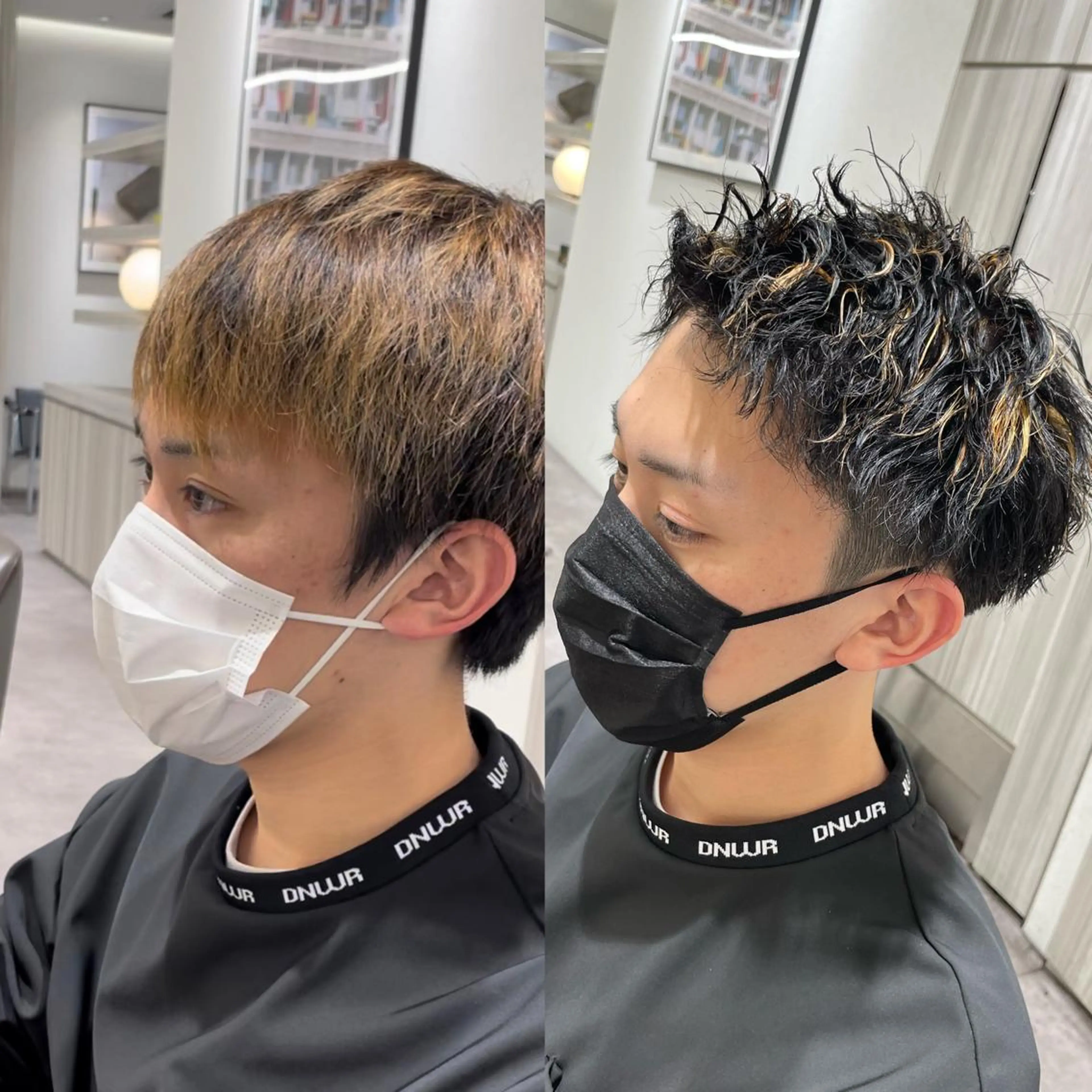 ショート カラー パーマ メンズ メンズブリーチ メンズハイライト メンズメッシュ メンズパーマ メンズツイストパーマ メンズ特化店長✨ 9/13空◎岡本一真のヘアスタイル